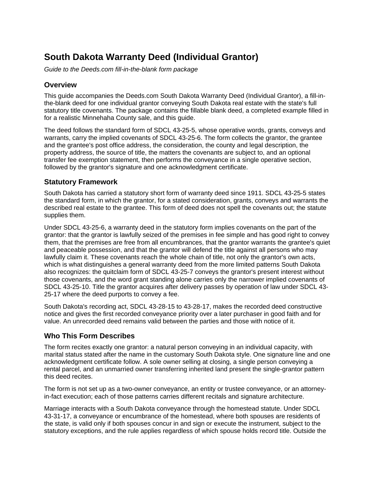 Mellette County Warranty Deed Guide