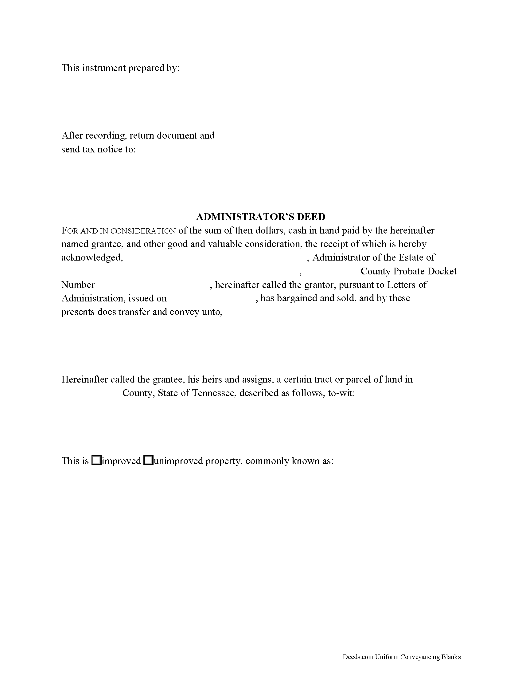 Hancock County Administrator Deed Form