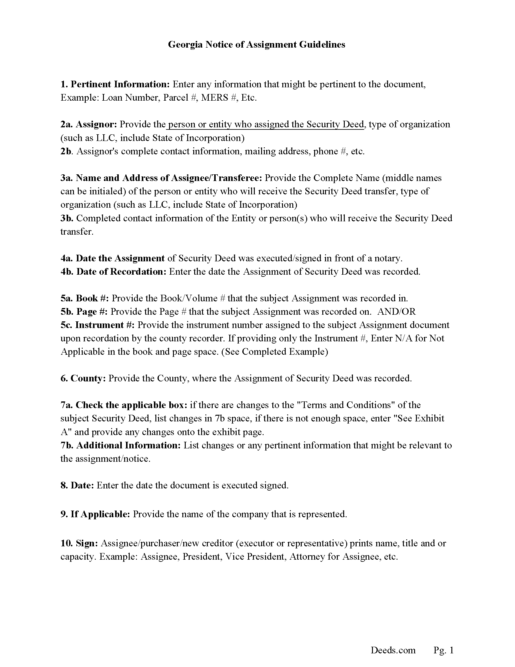Tipton County Notice of Assignment Guidelines