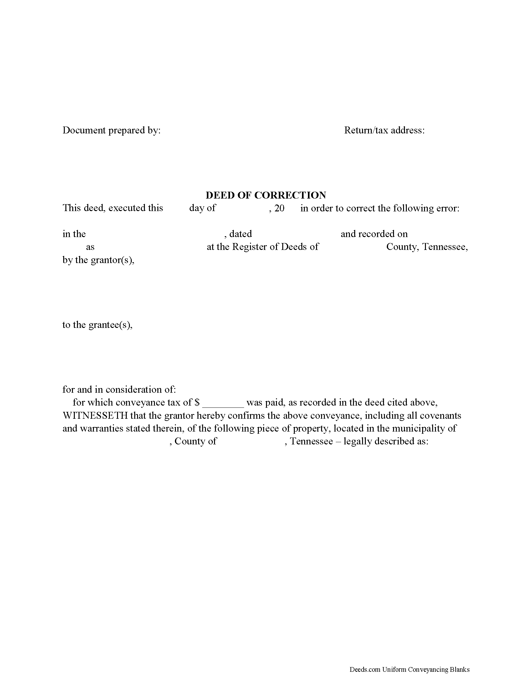 Correction Deed Form