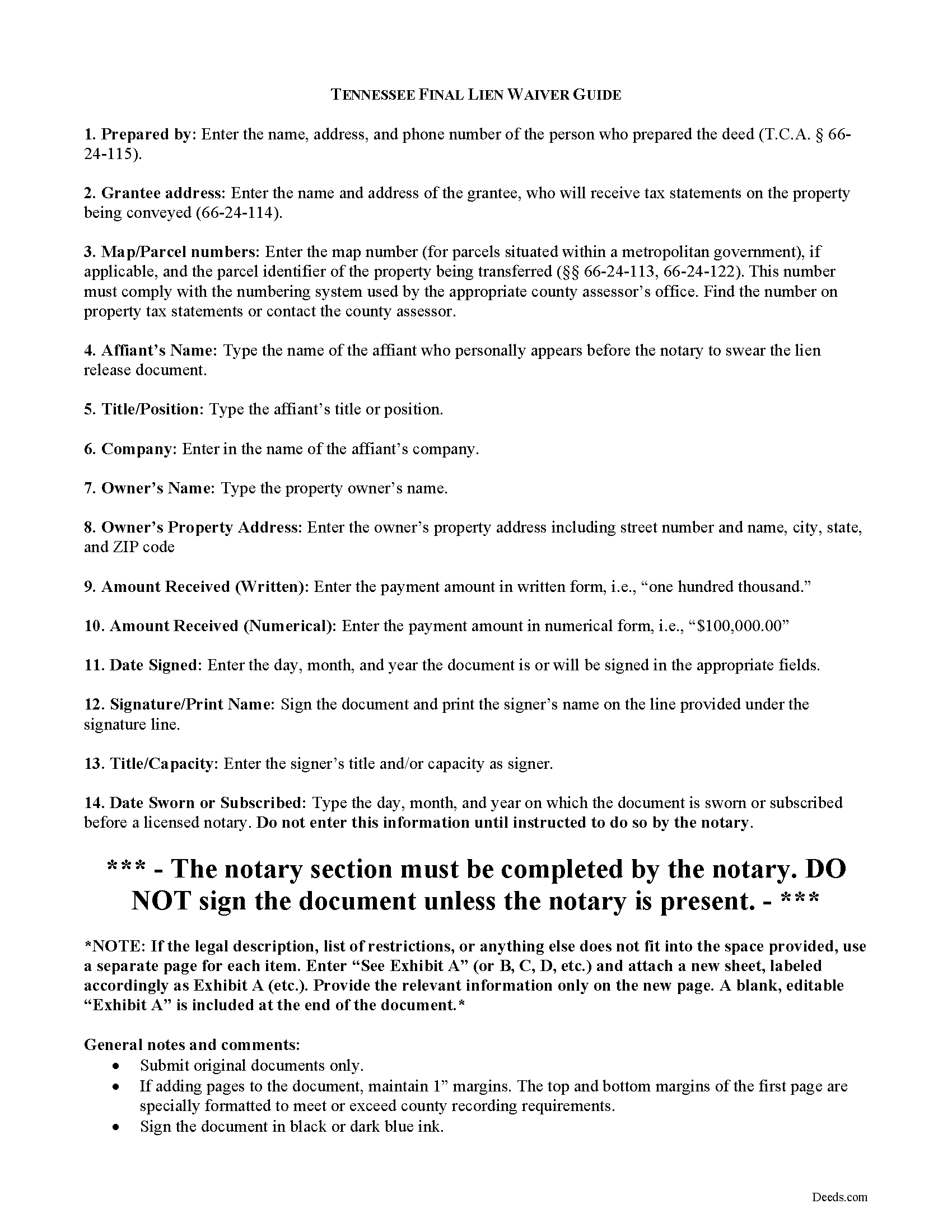 Hickman County Final Lien Waiver Guide