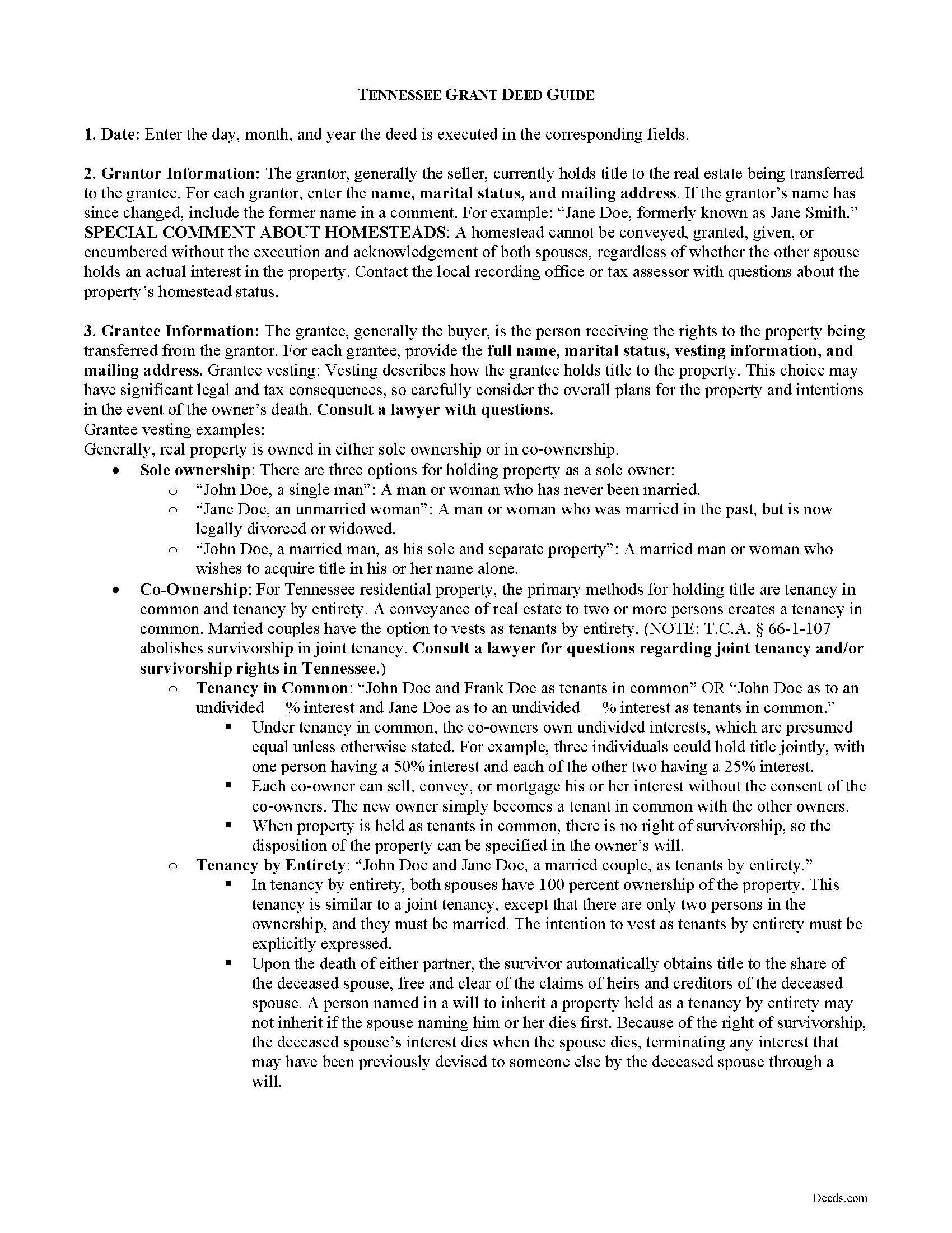 Chester County Grant Deed Guide