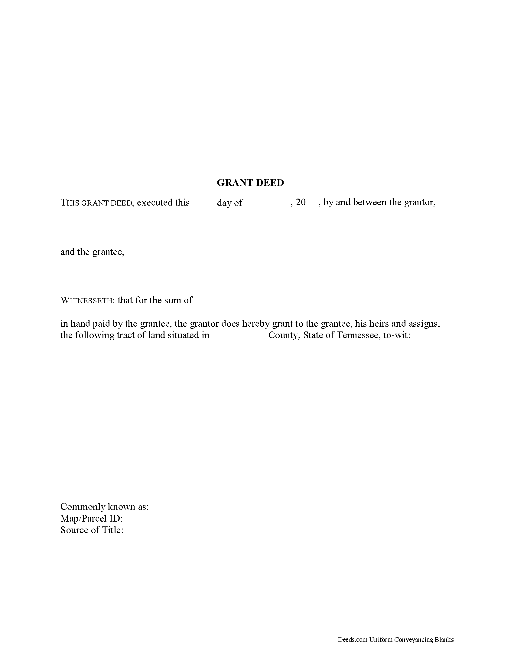 Chester County Grant Deed Form