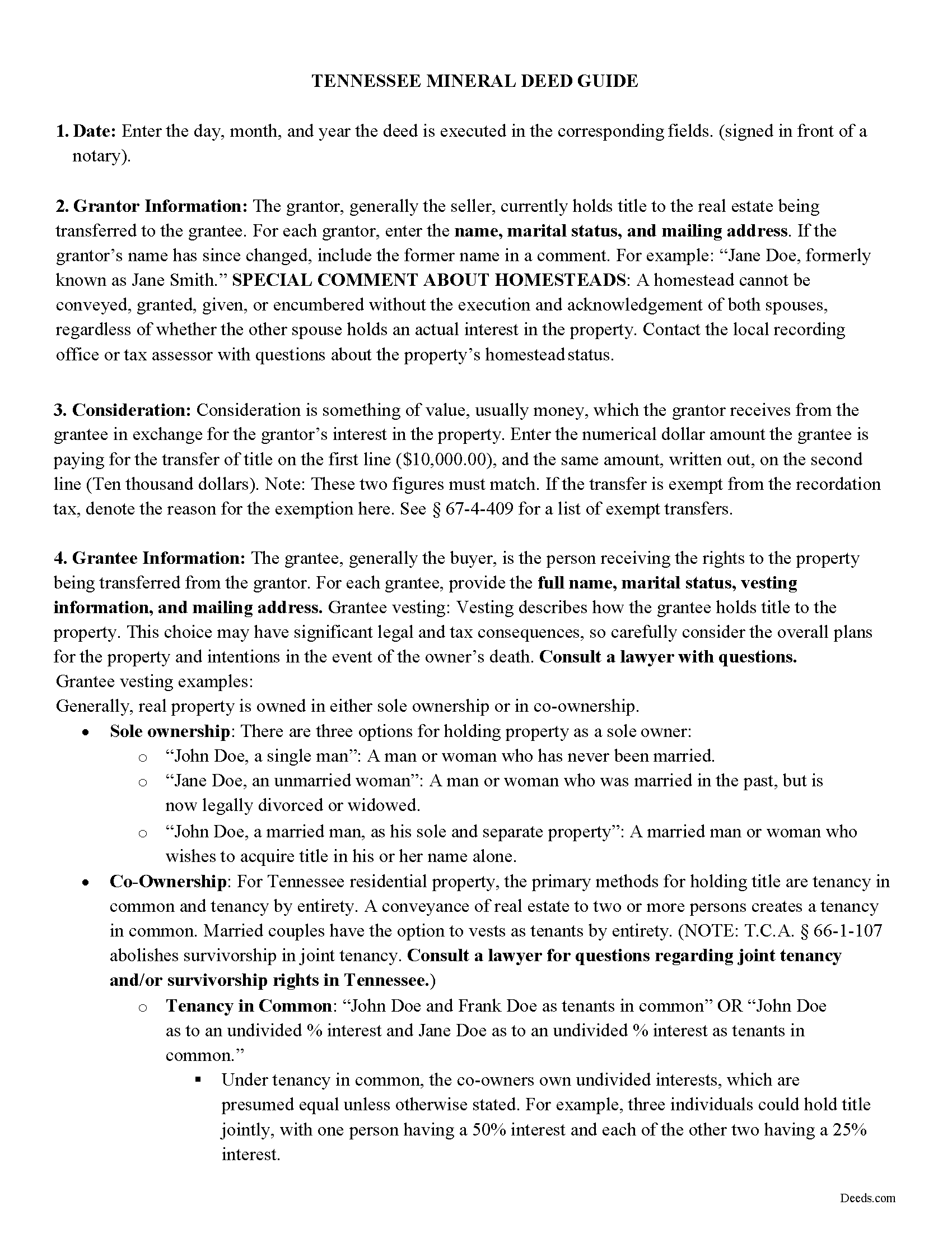 Hancock County Mineral Deed Guide