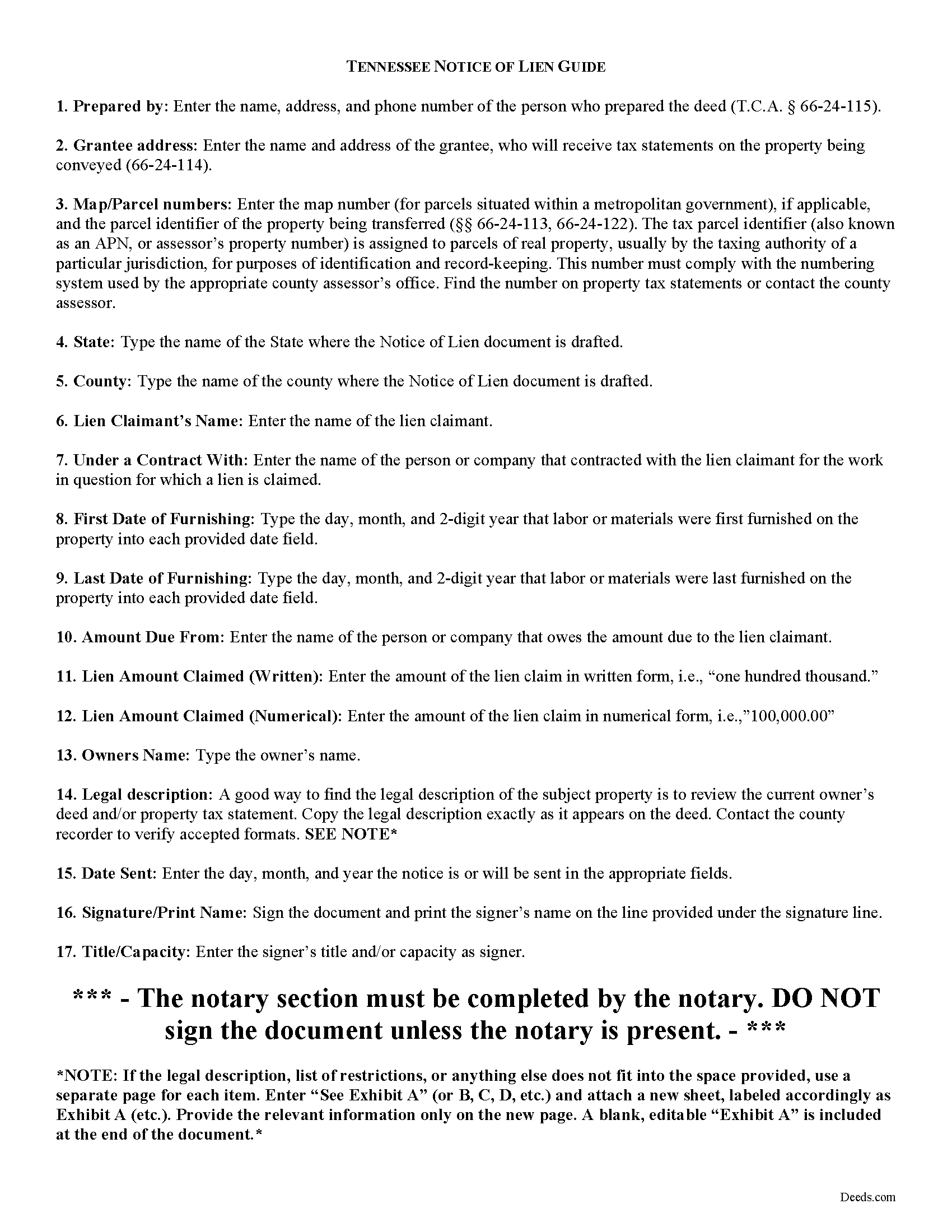 Hancock County Notice of Mechanics Lien Guide