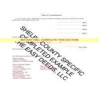 Shelby County Completed Example of the Quit Claim Deed