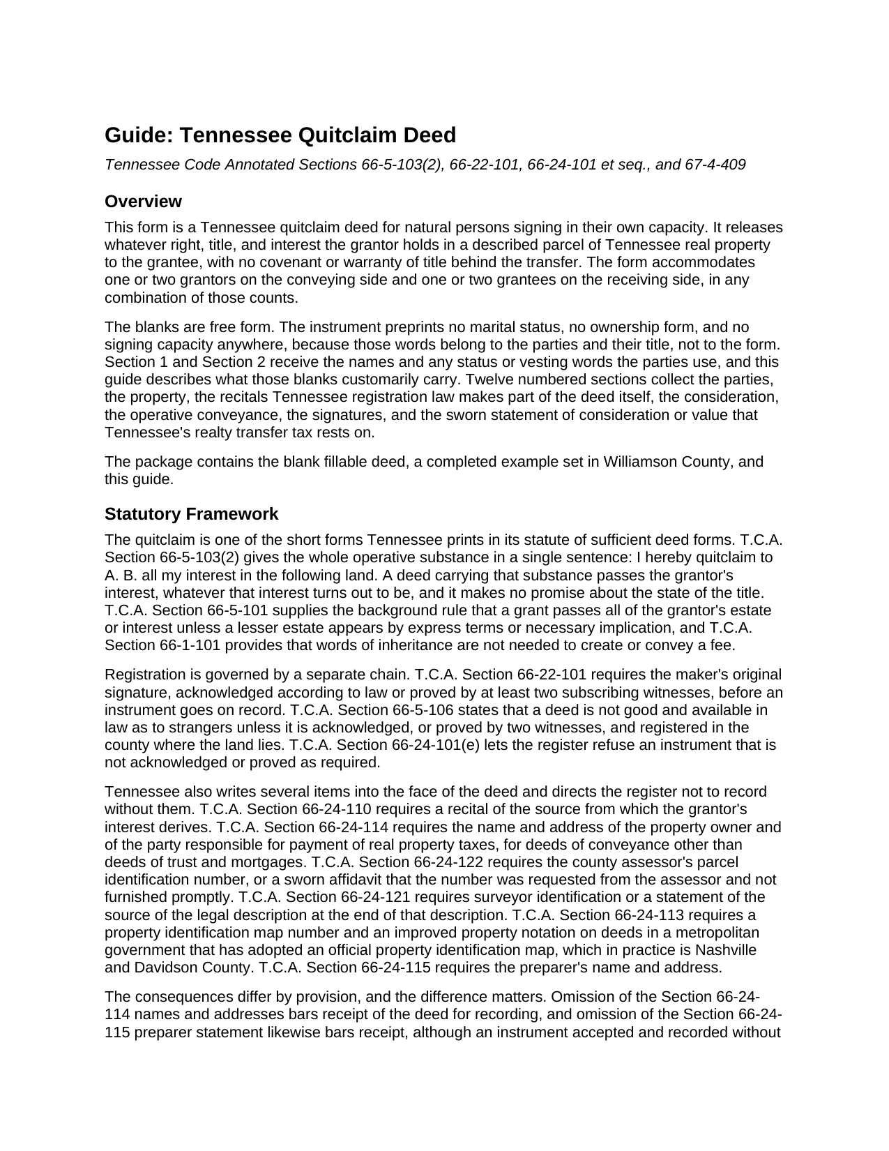 Putnam County Quitclaim Deed Guide