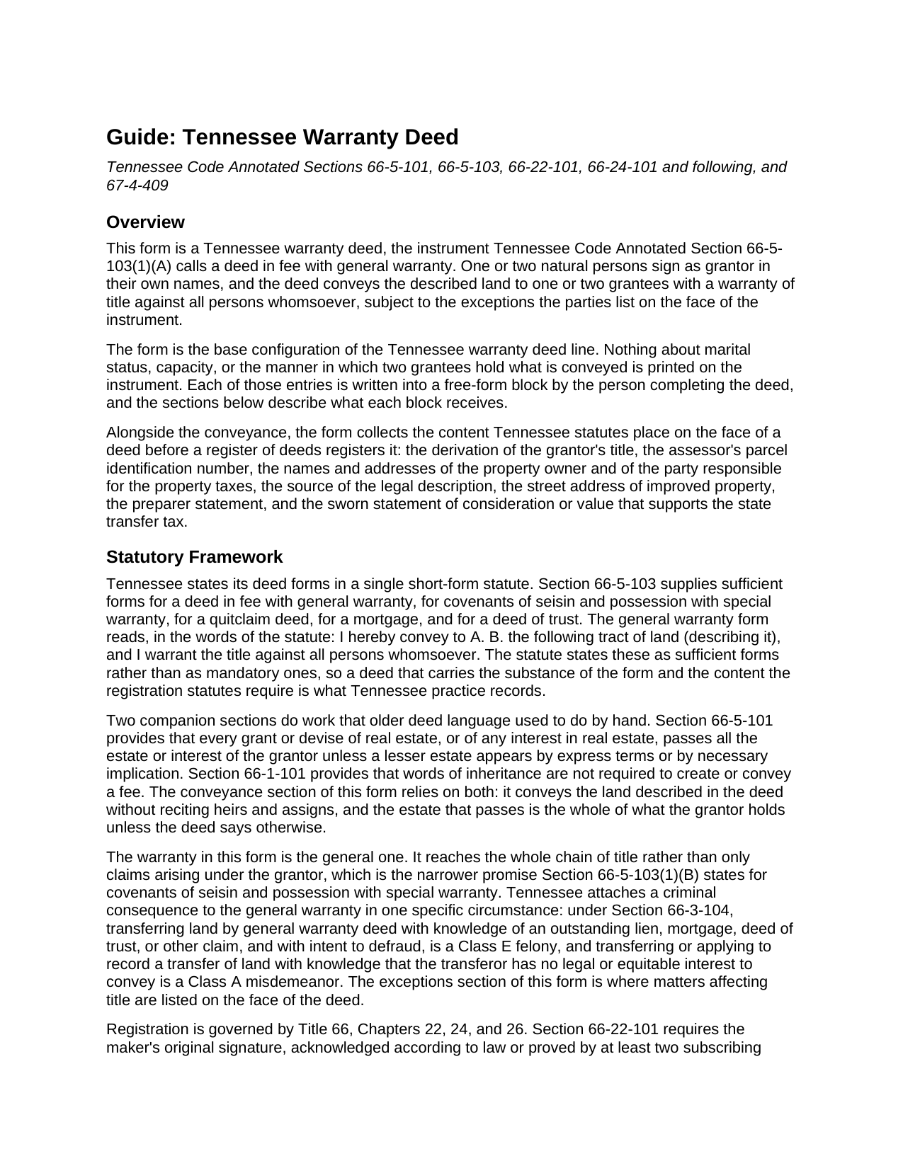 Davidson County Warranty Deed Guide
