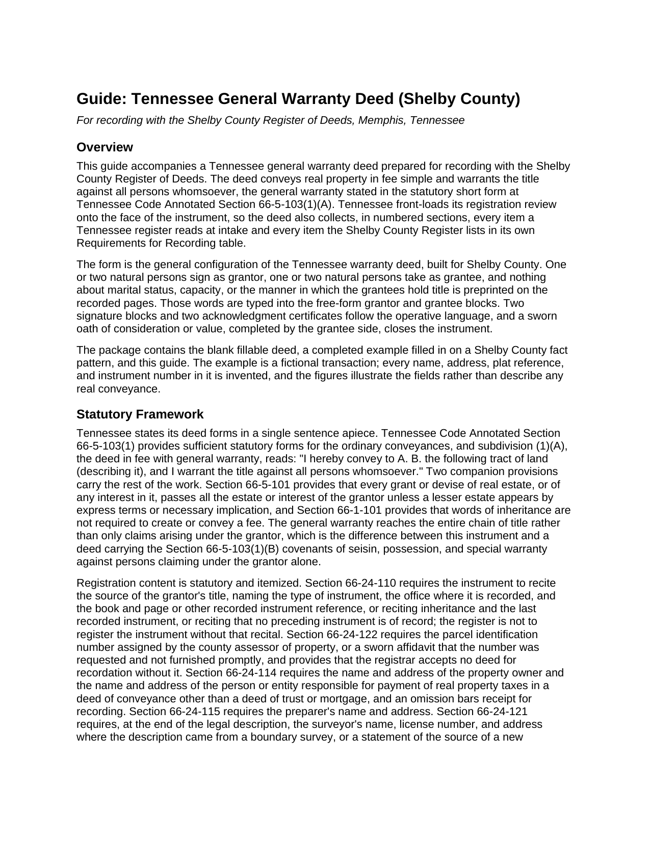 Shelby County Warranty Deed Guide