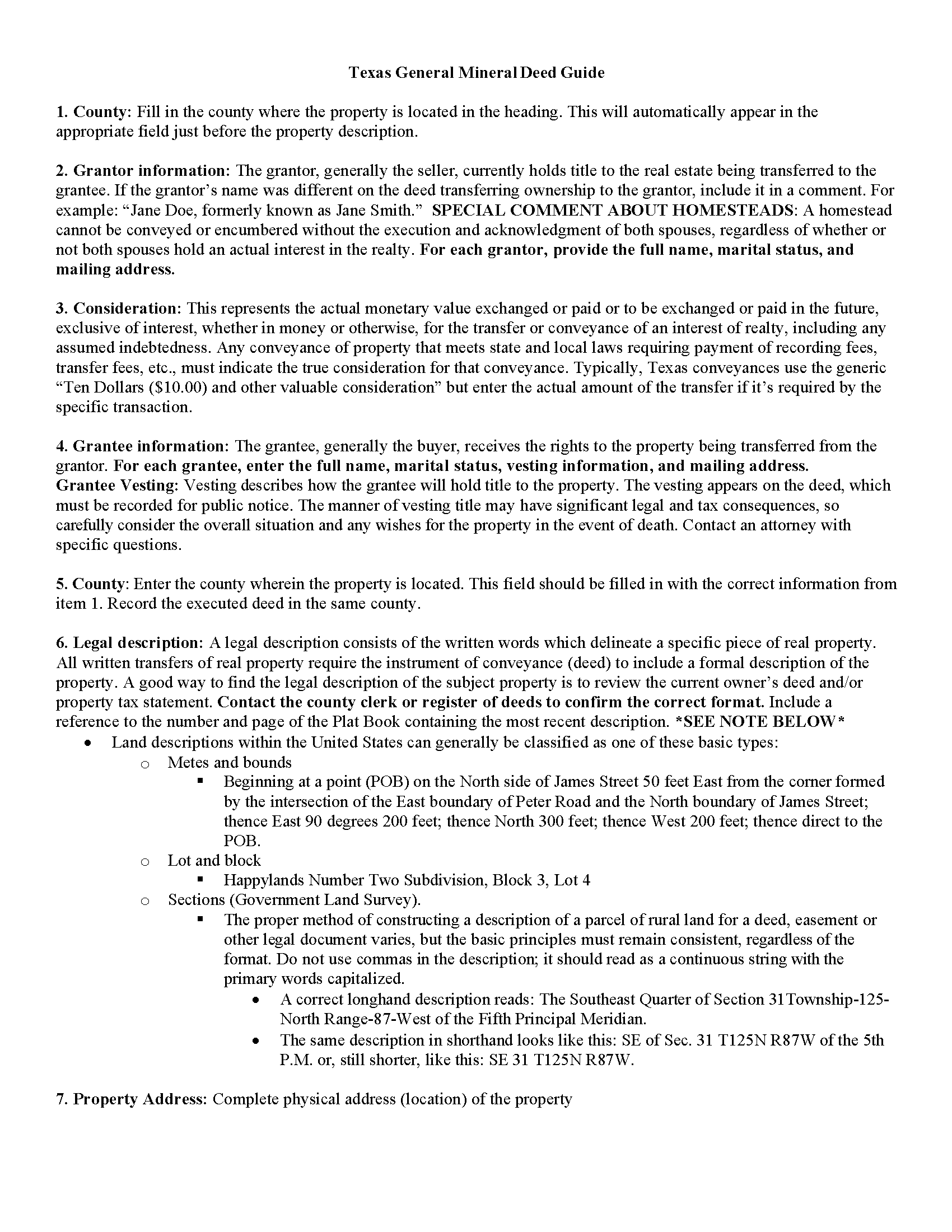 Midland County Mineral Deed Guide