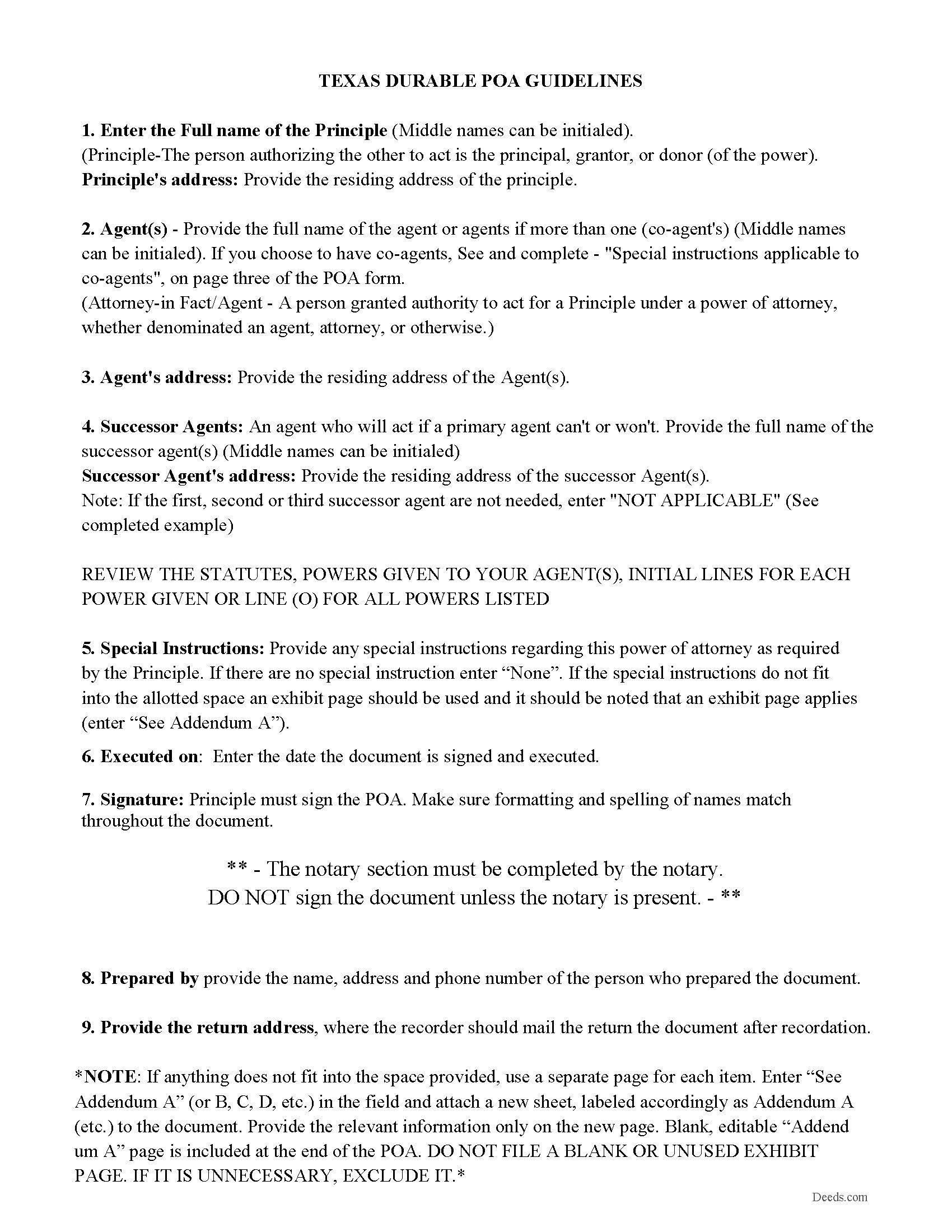 Brewster County Power of Attorney Guidelines