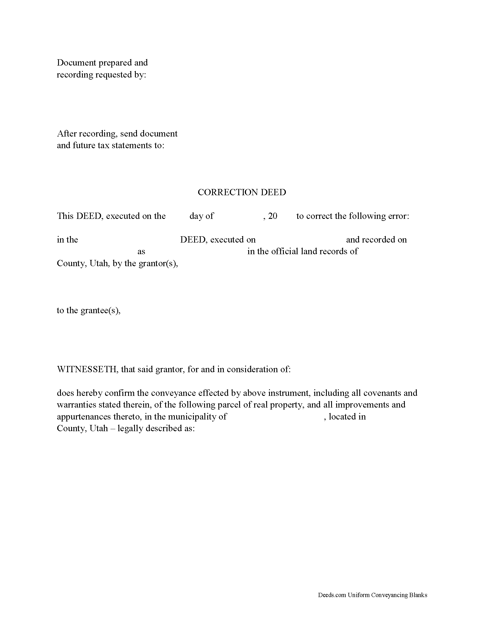 Correction Deed Form