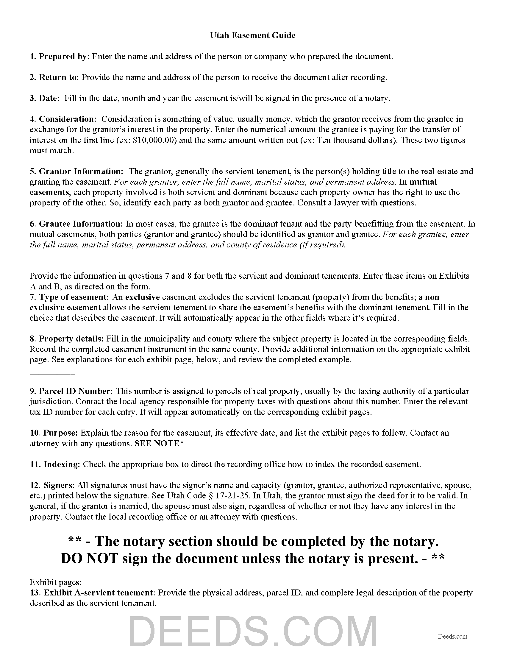 Davis County Easement Deed Guide
