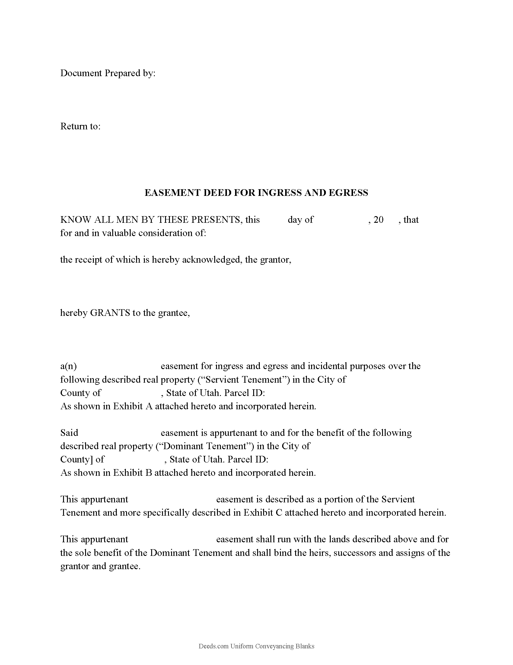 Davis County Easement Deed Form