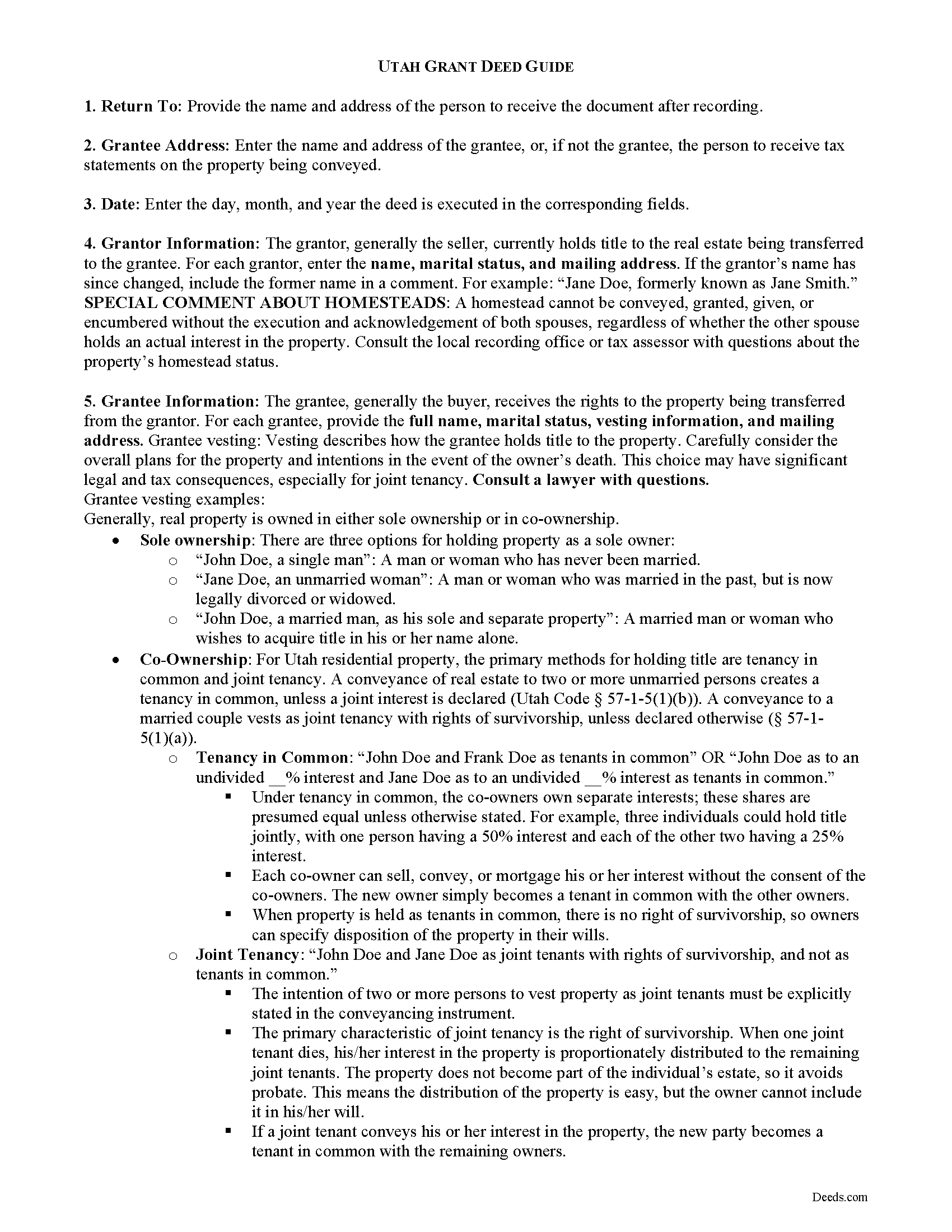 Wayne County Grant Deed Guide