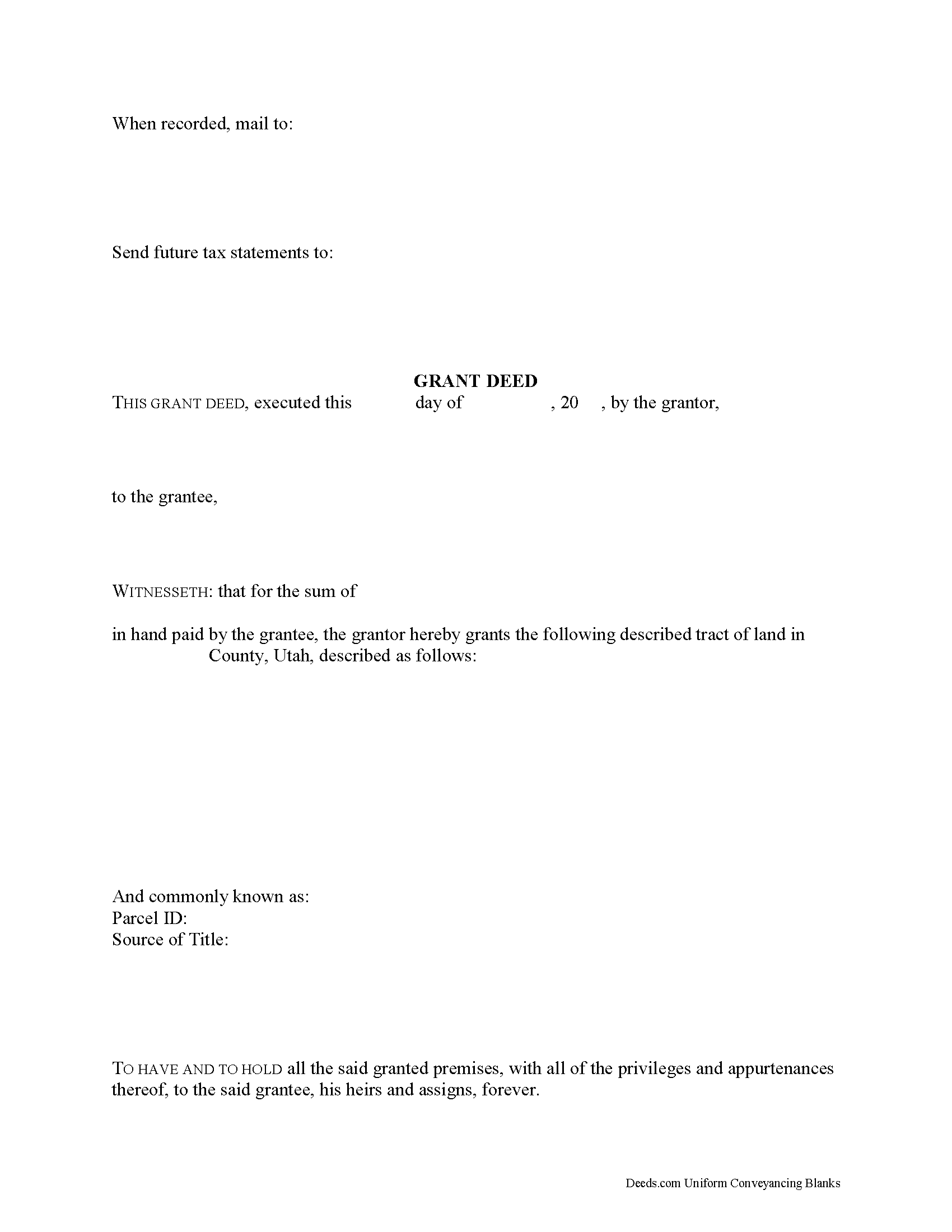 Wayne County Grant Deed Form