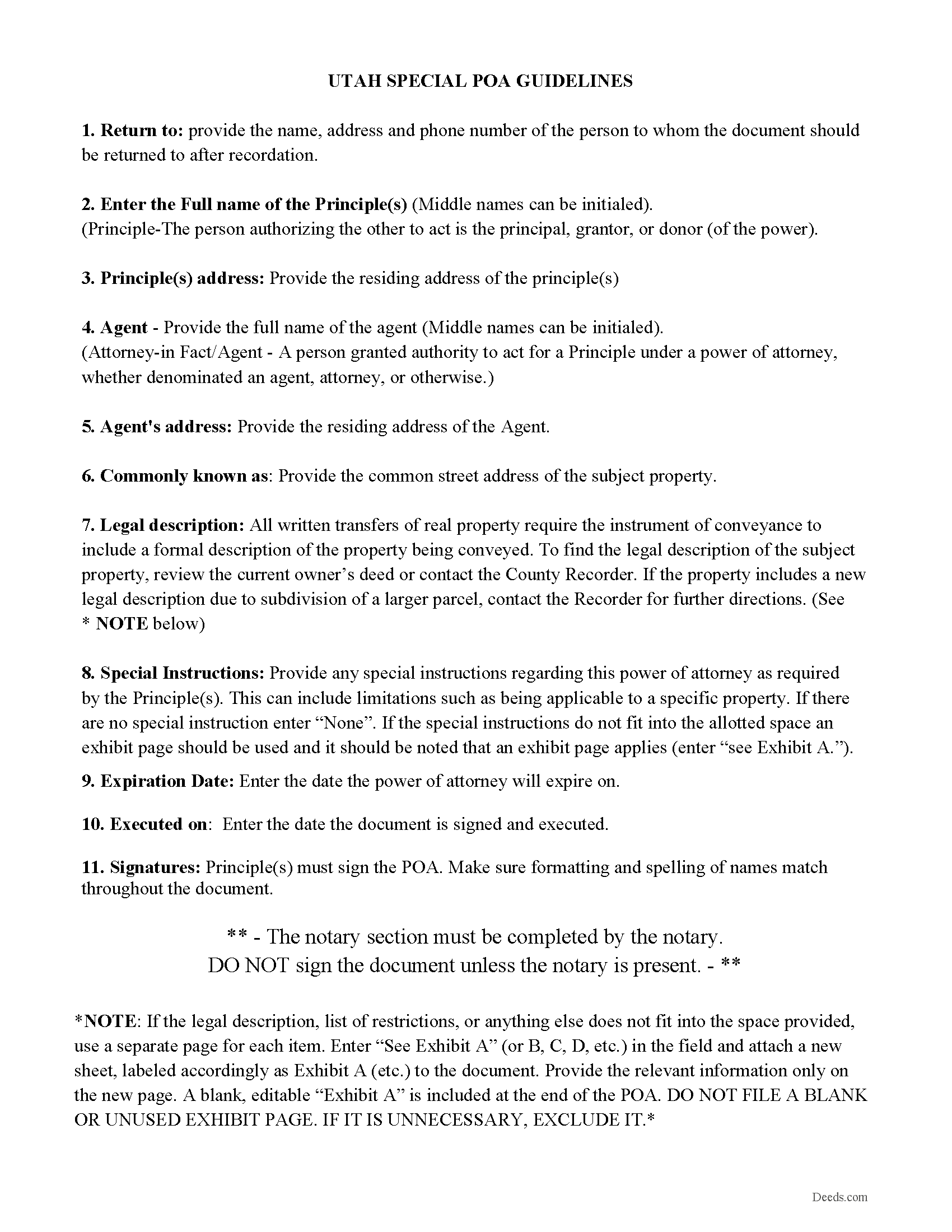 Davis County Special Power of Attorney Guidelines