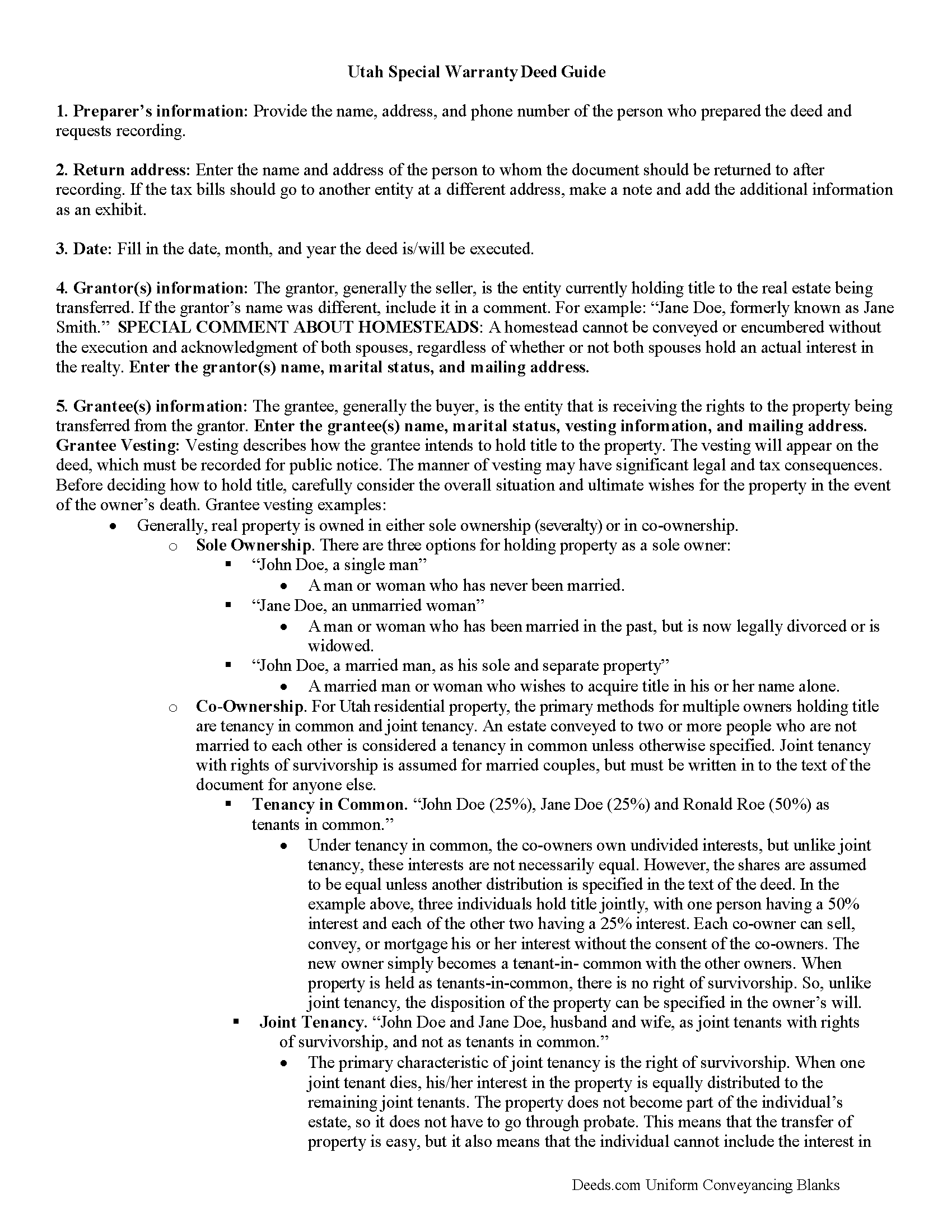 Davis County Special Warranty Deed Guide