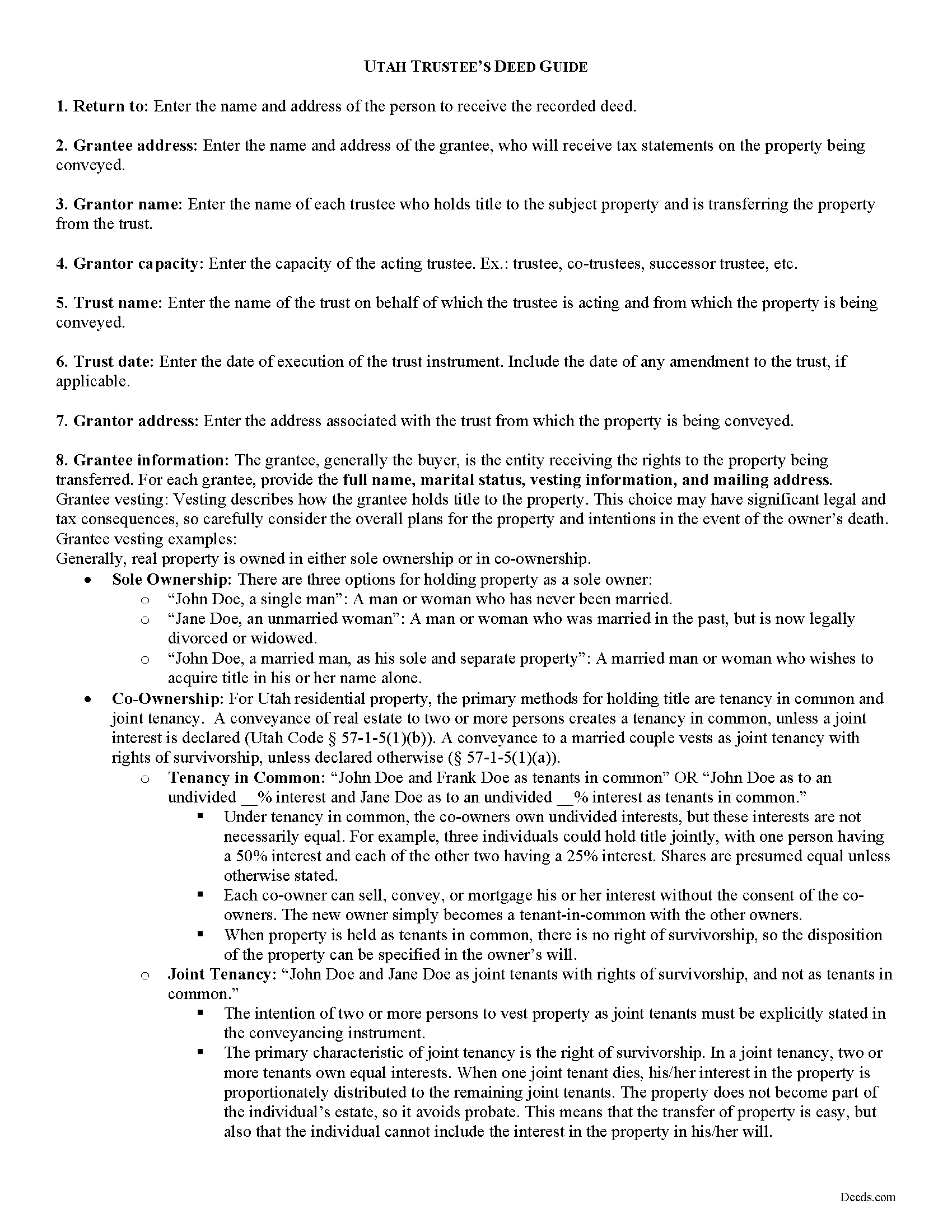 Wayne County Trustee Deed Guide