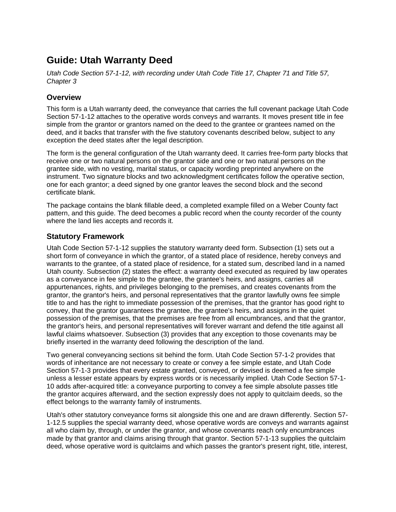 Summit County Warranty Deed Guide