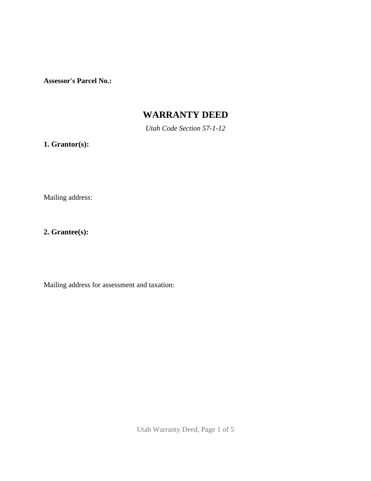 Summit County Warranty Deed Form