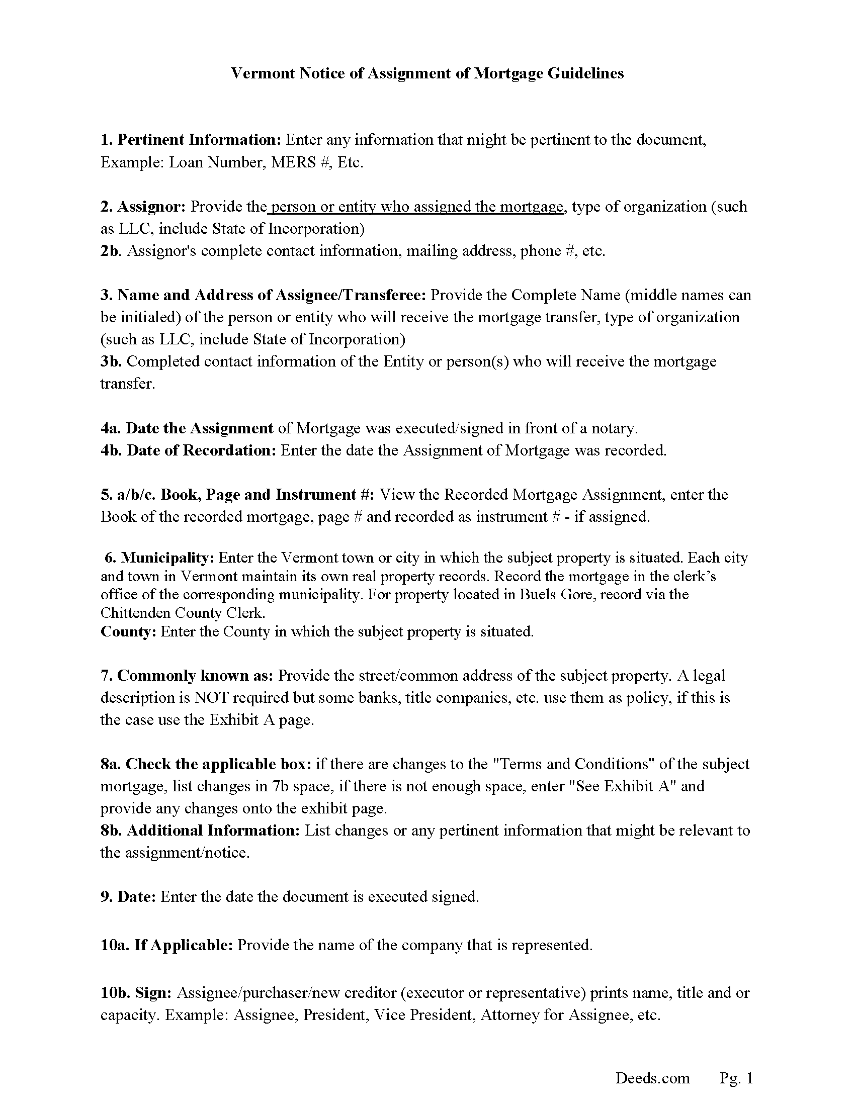 Washington County Notice of Assignment Guidelines