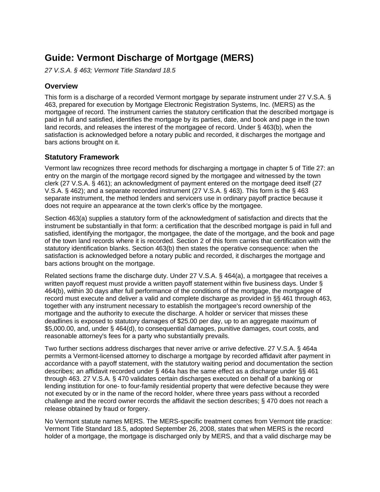 Essex County Discharge of Mortgage (MERS) Guide