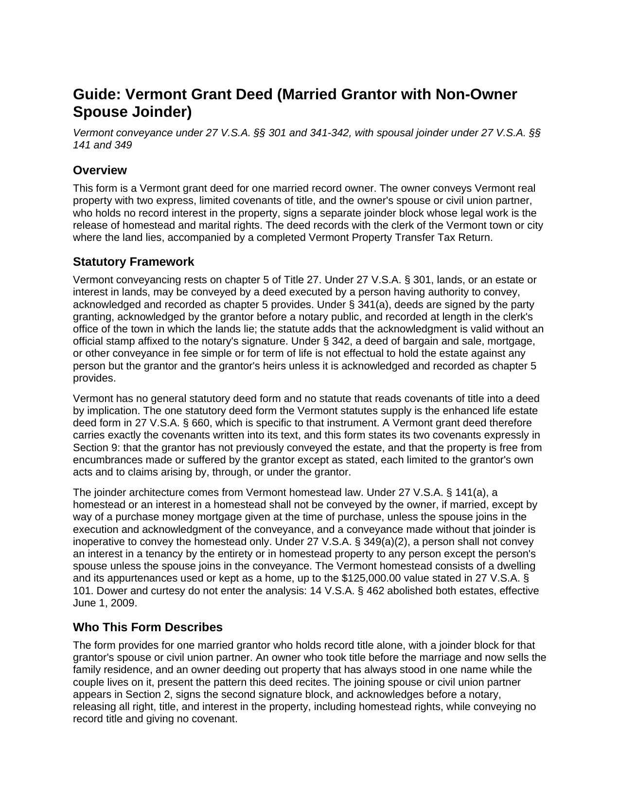Orange County Grant Deed (Married Grantor with Non-Owner Spouse Joinder) Guide