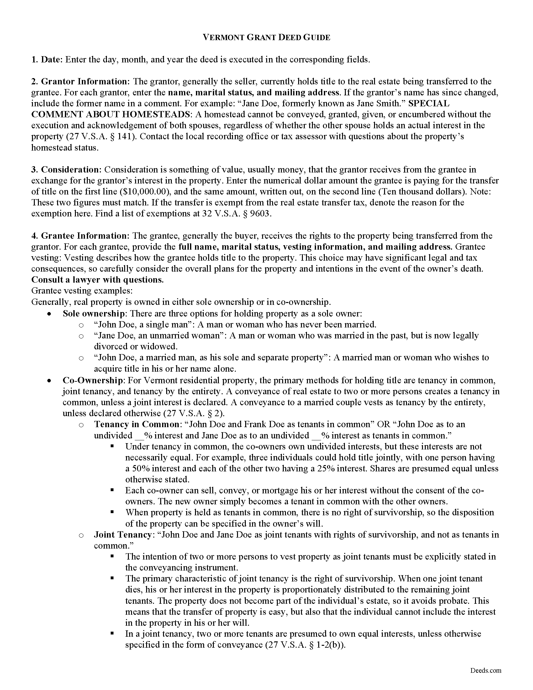 Washington County Grant Deed Guide