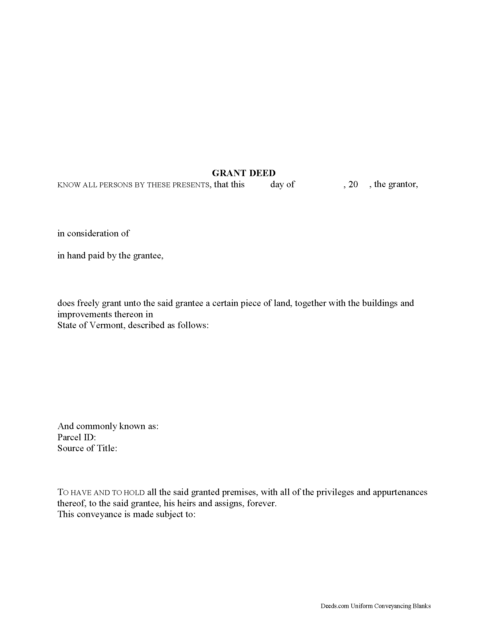 Washington County Grant Deed Form
