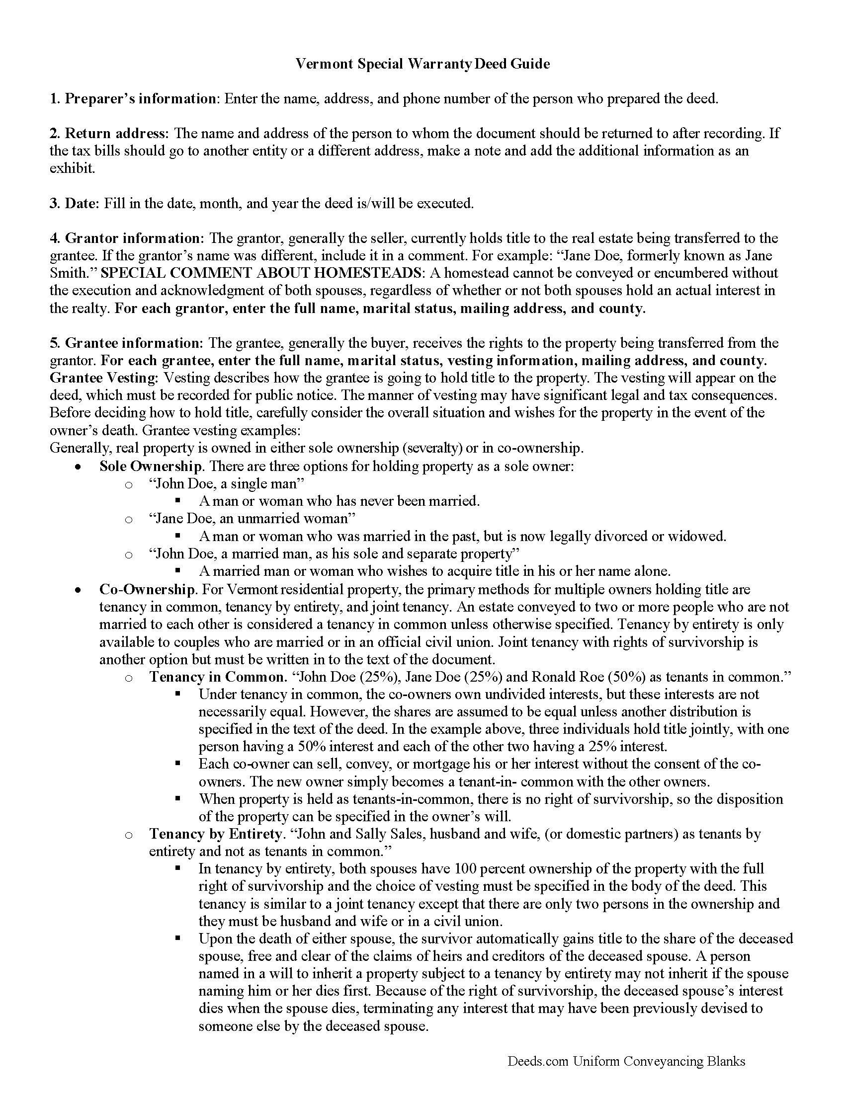 Washington County Special Warranty Deed Guide