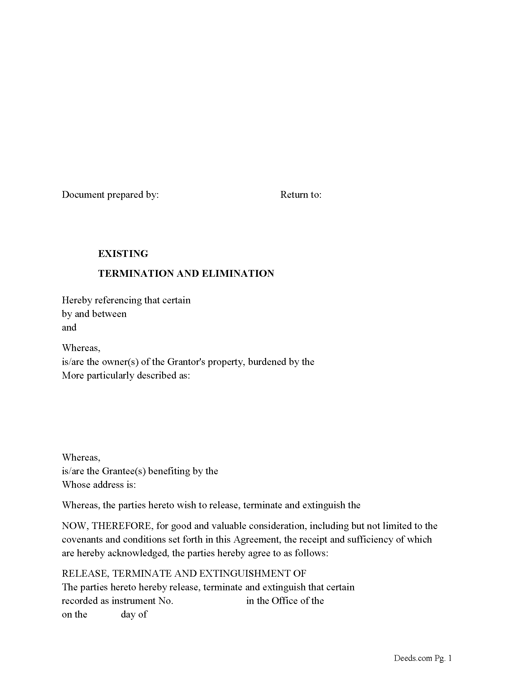 Addison County Release of Easement, Right of Way Form
