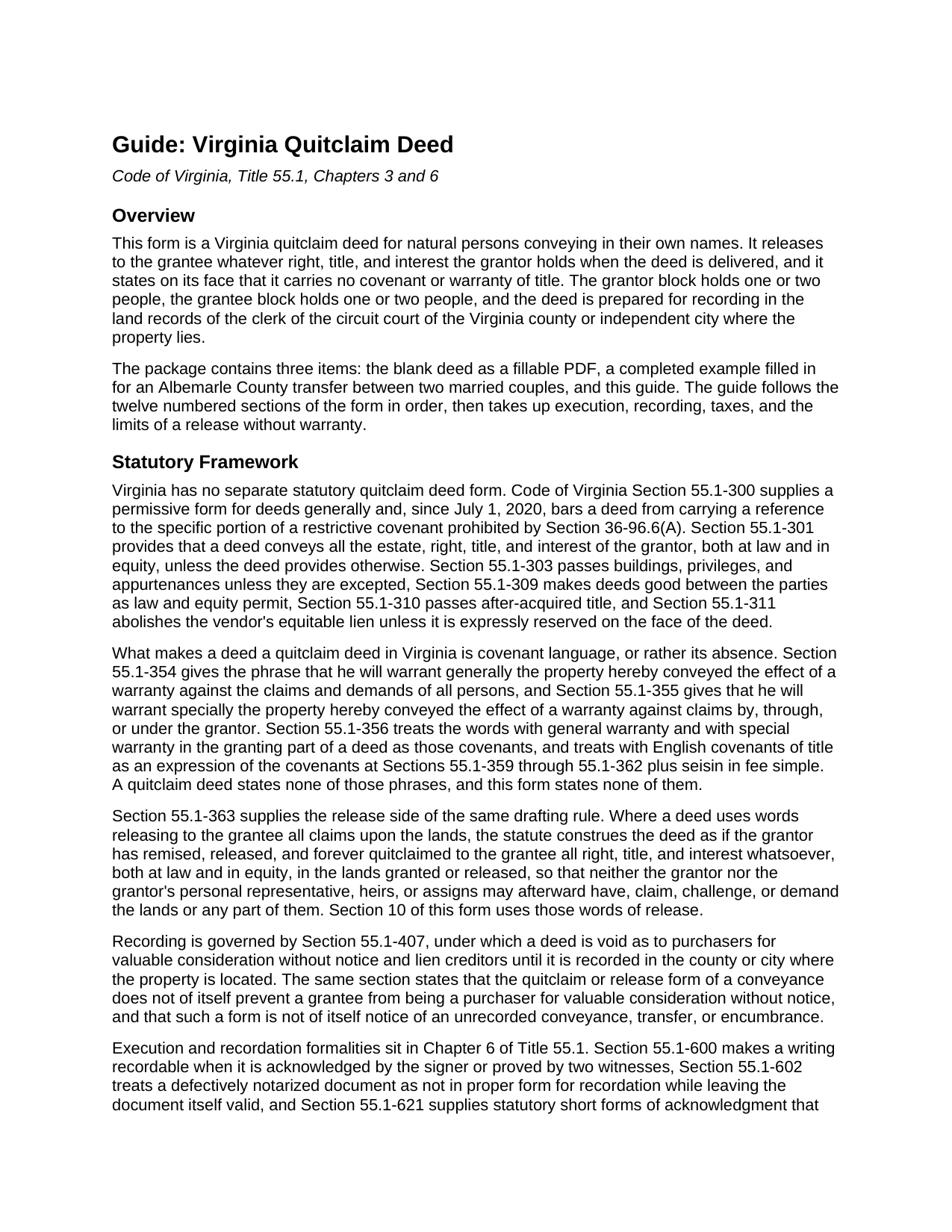 Lexington City Quitclaim Deed Guide