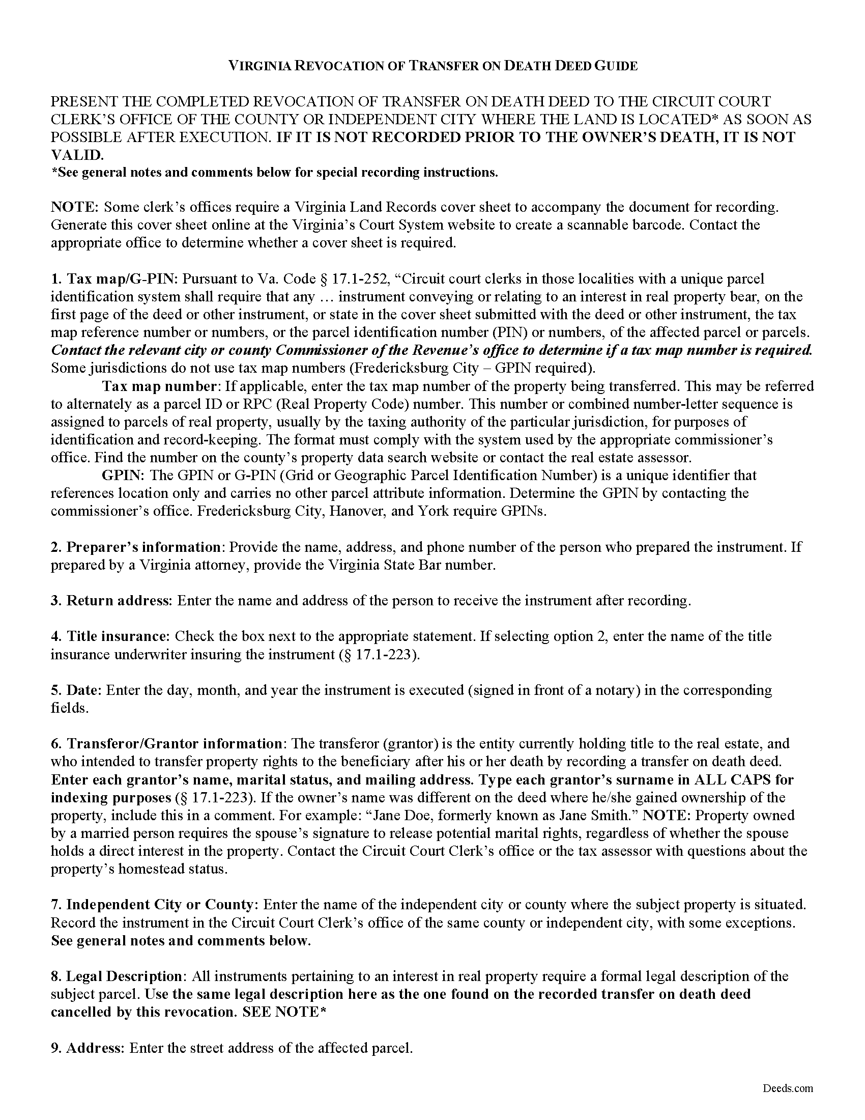 Isle Of Wight County Transfer on Death Revocation Guide