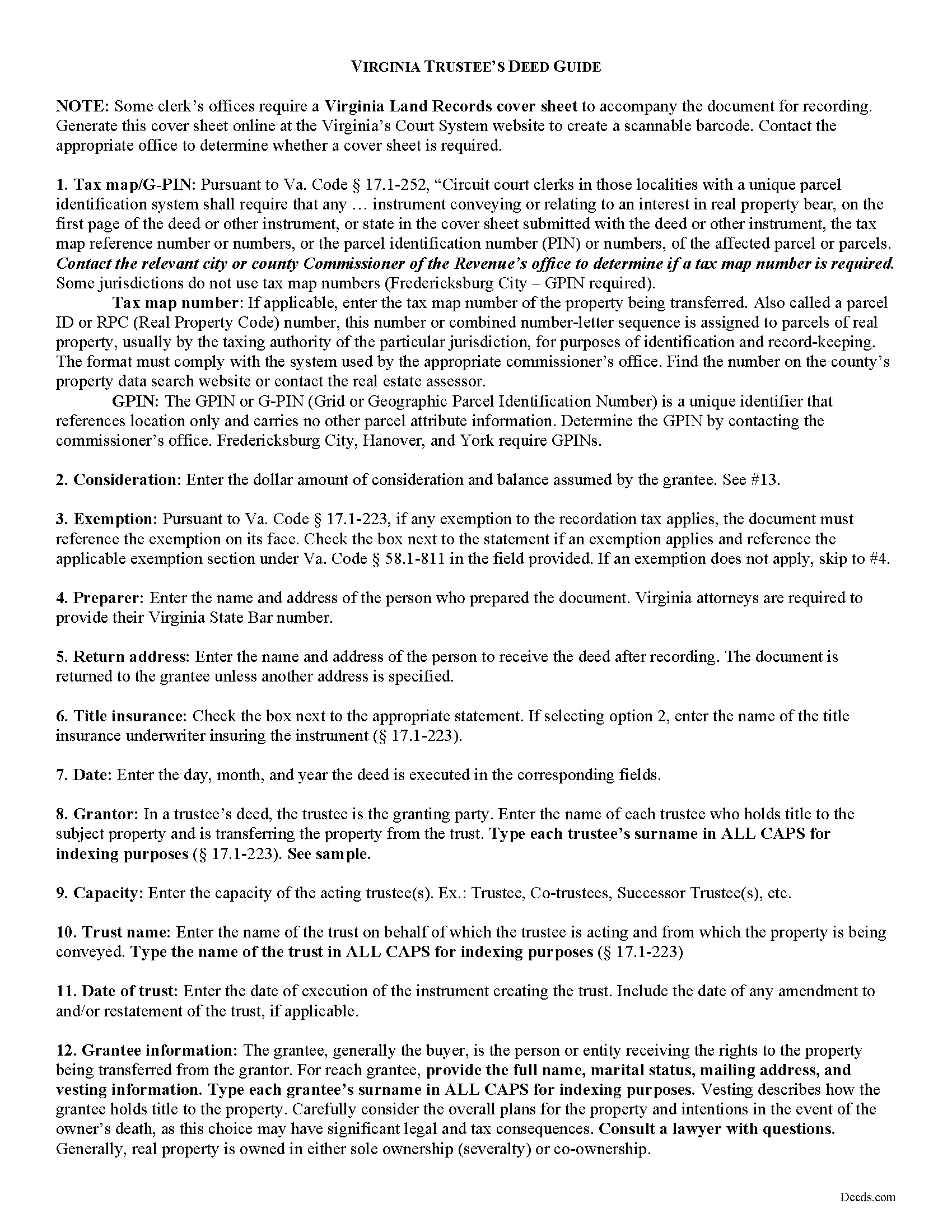 Isle Of Wight County Trustee Deed Guide