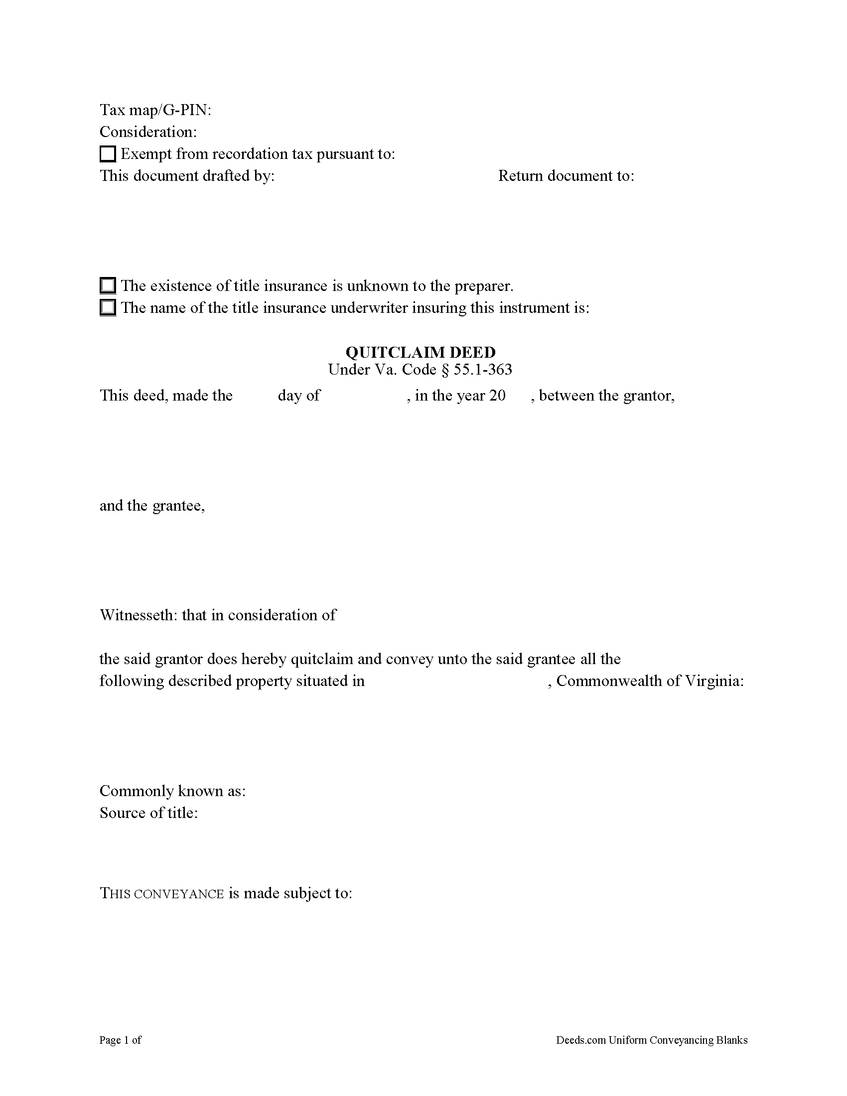 Quitclaim Deed