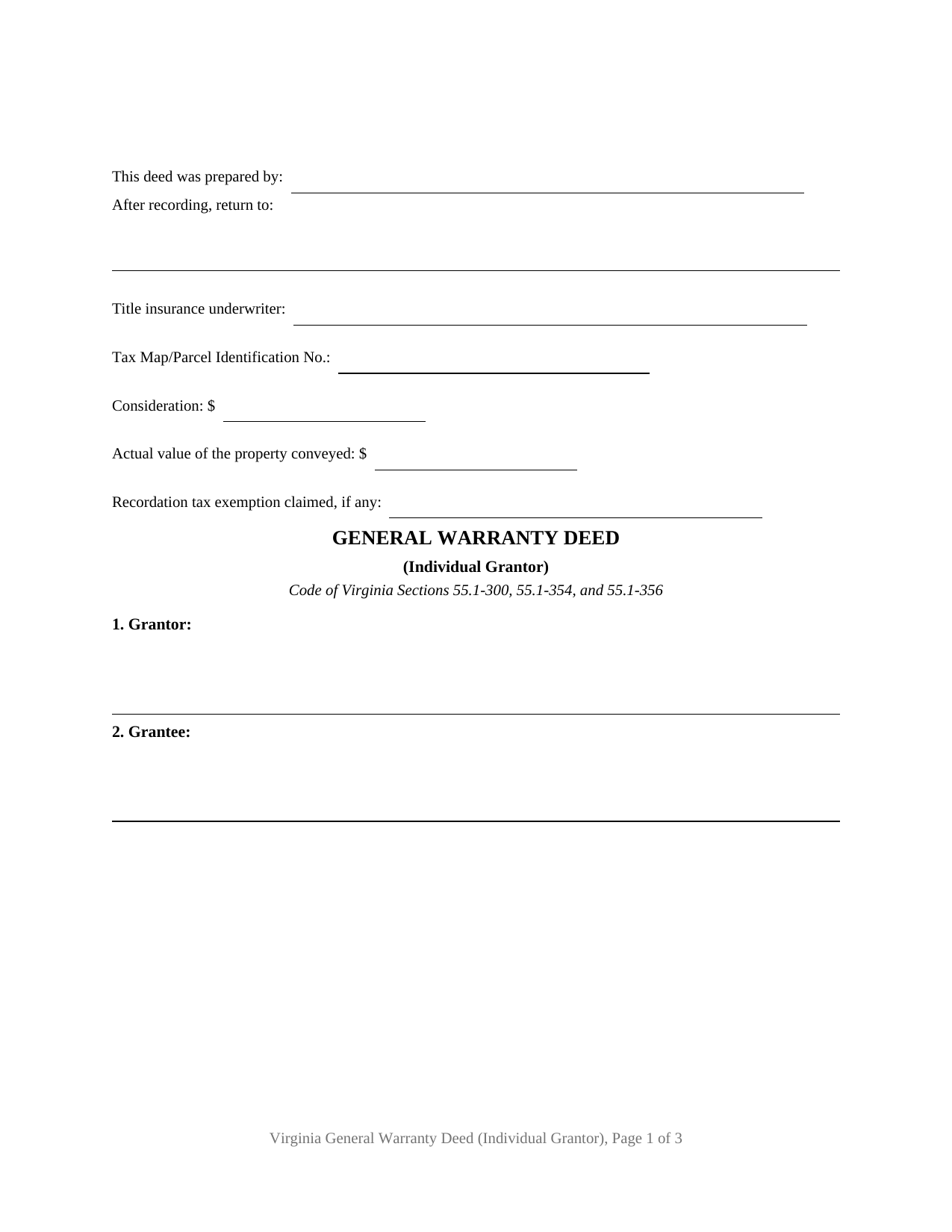 Grayson County Warranty Deed Form