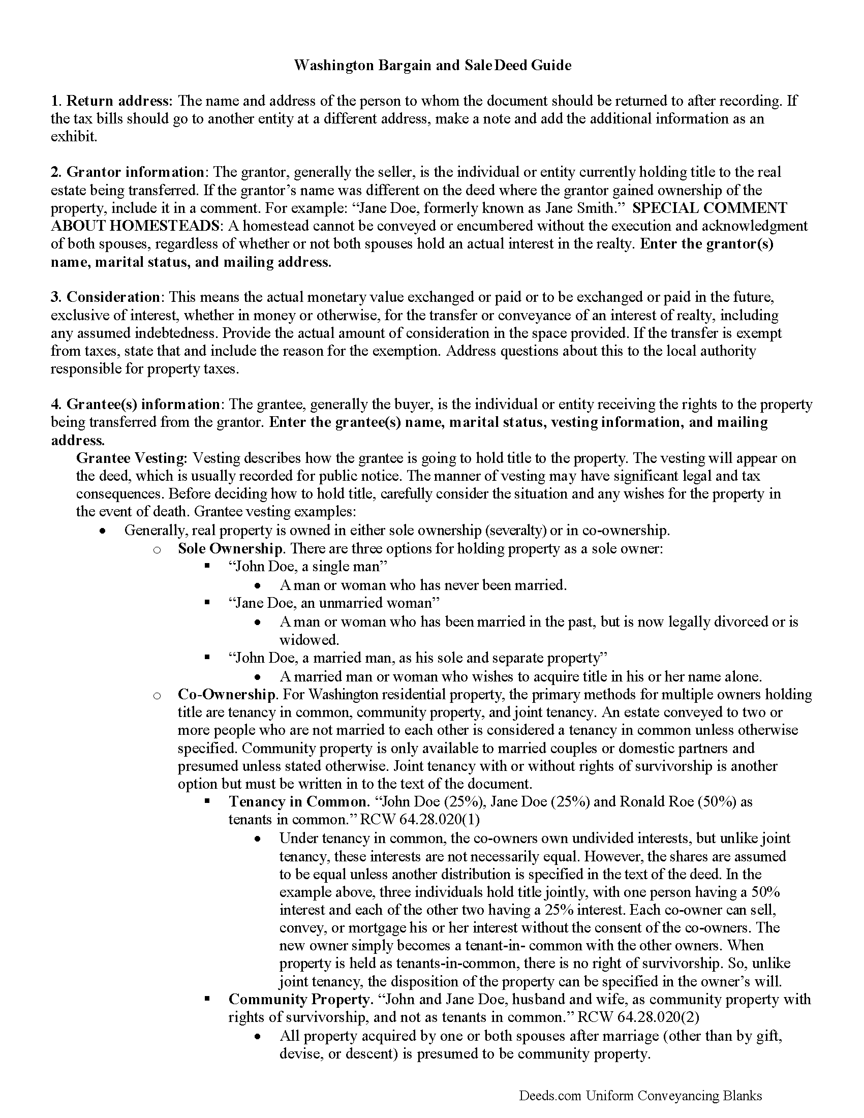 Benton County Bargain and Sale Deed Guide