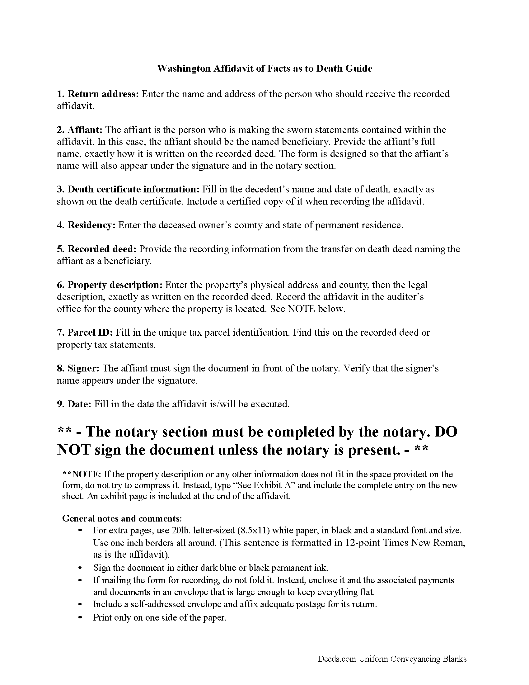 Benton County Transfer on Death Affidavit Guide