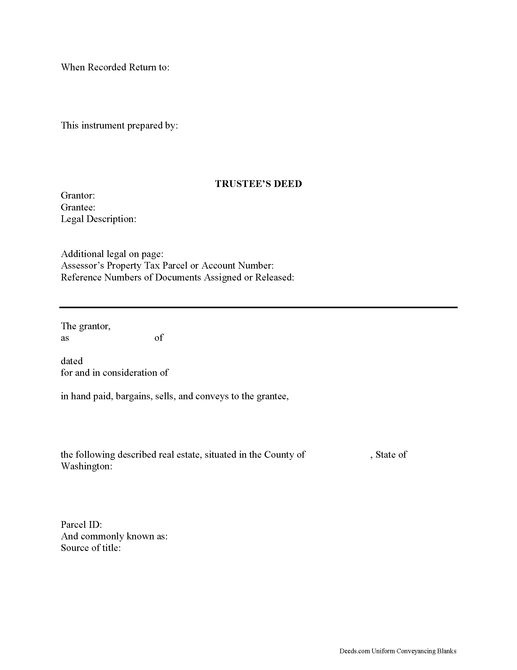 Benton County Trustee Deed Form