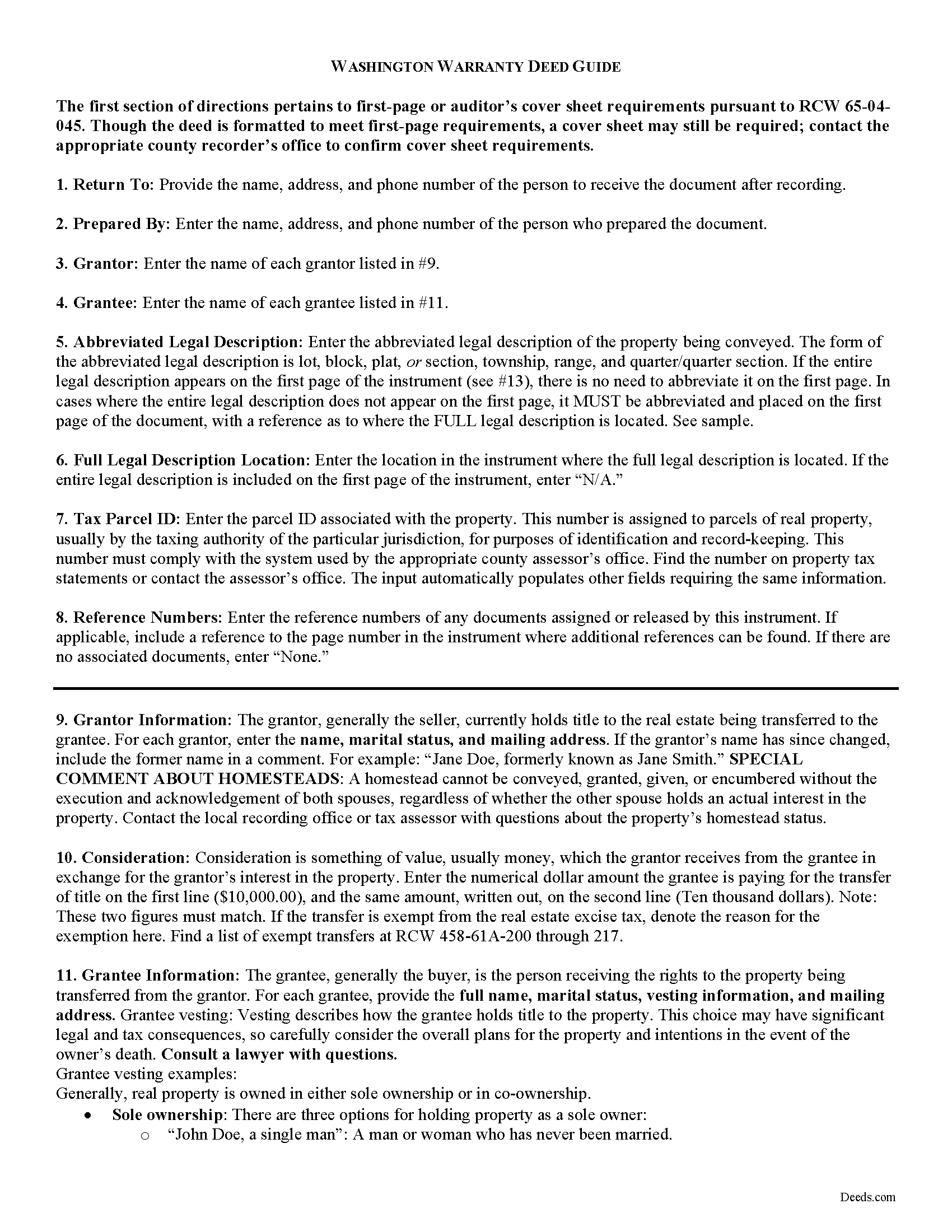 Thurston County Warranty Deed Guide