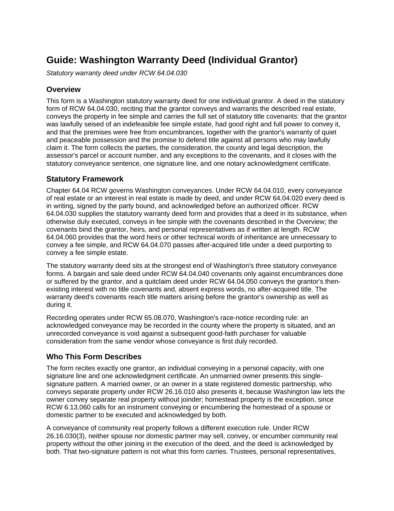 Clark County Warranty Deed Guide