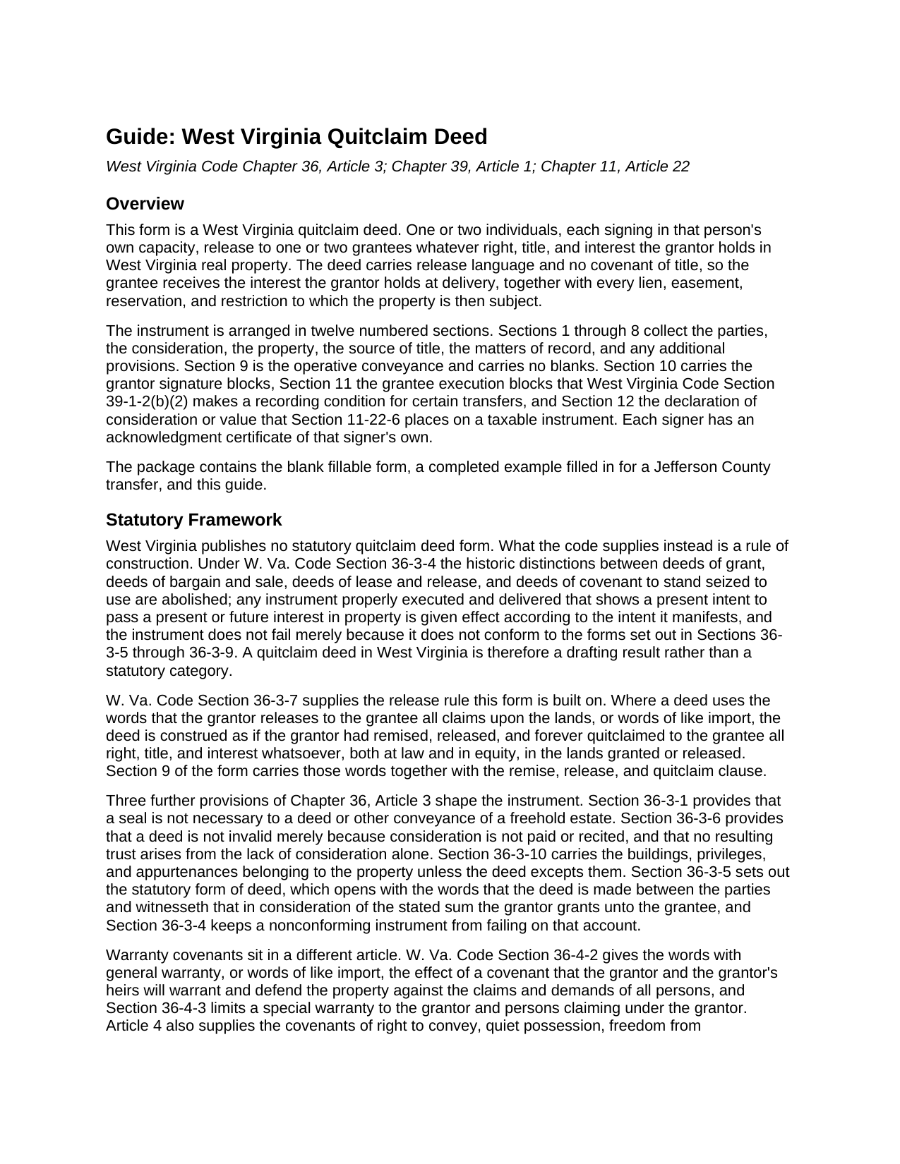 Calhoun County Quitclaim Deed Guide