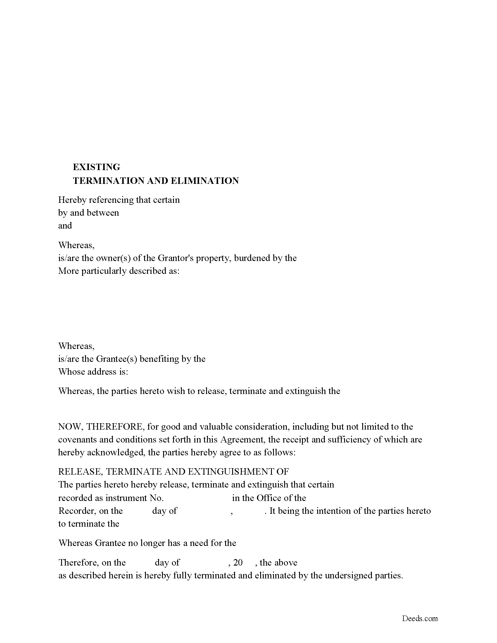 West Virginia Termination of Easement Image