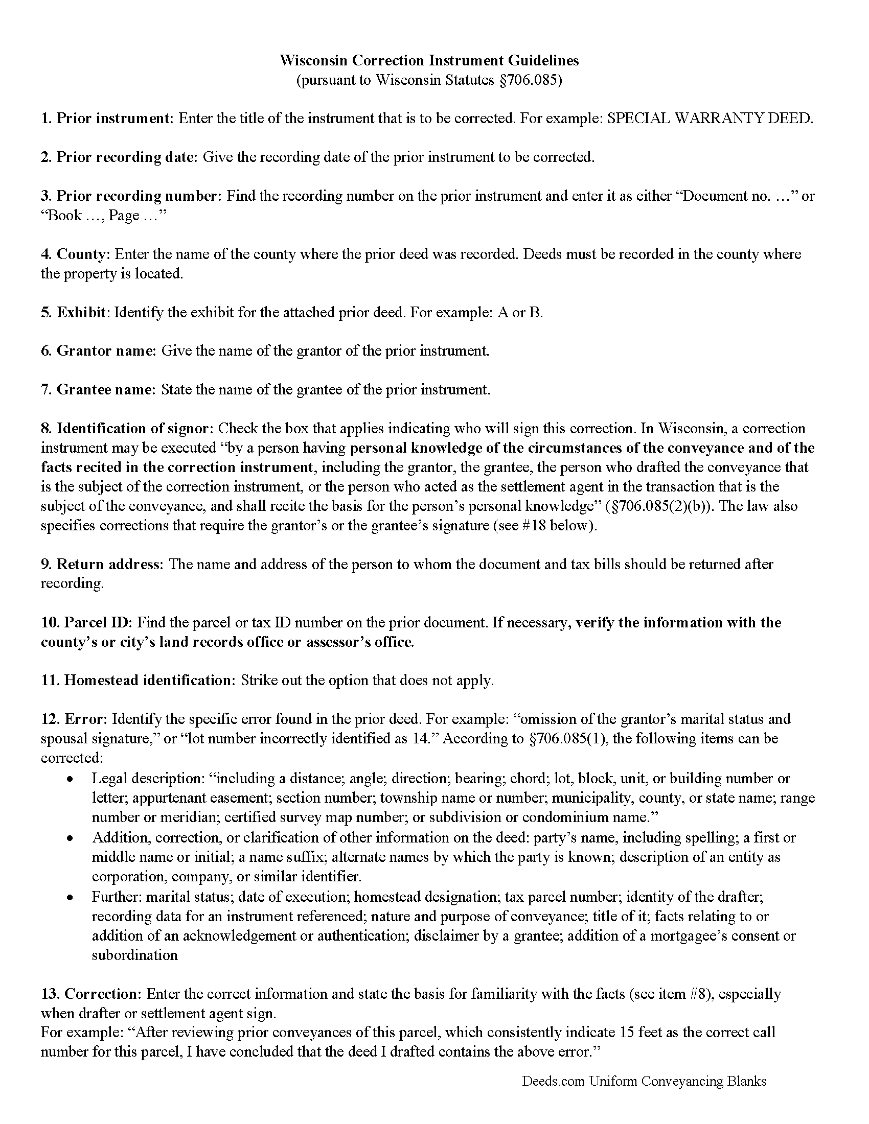 Adams County Correction Deed Guide