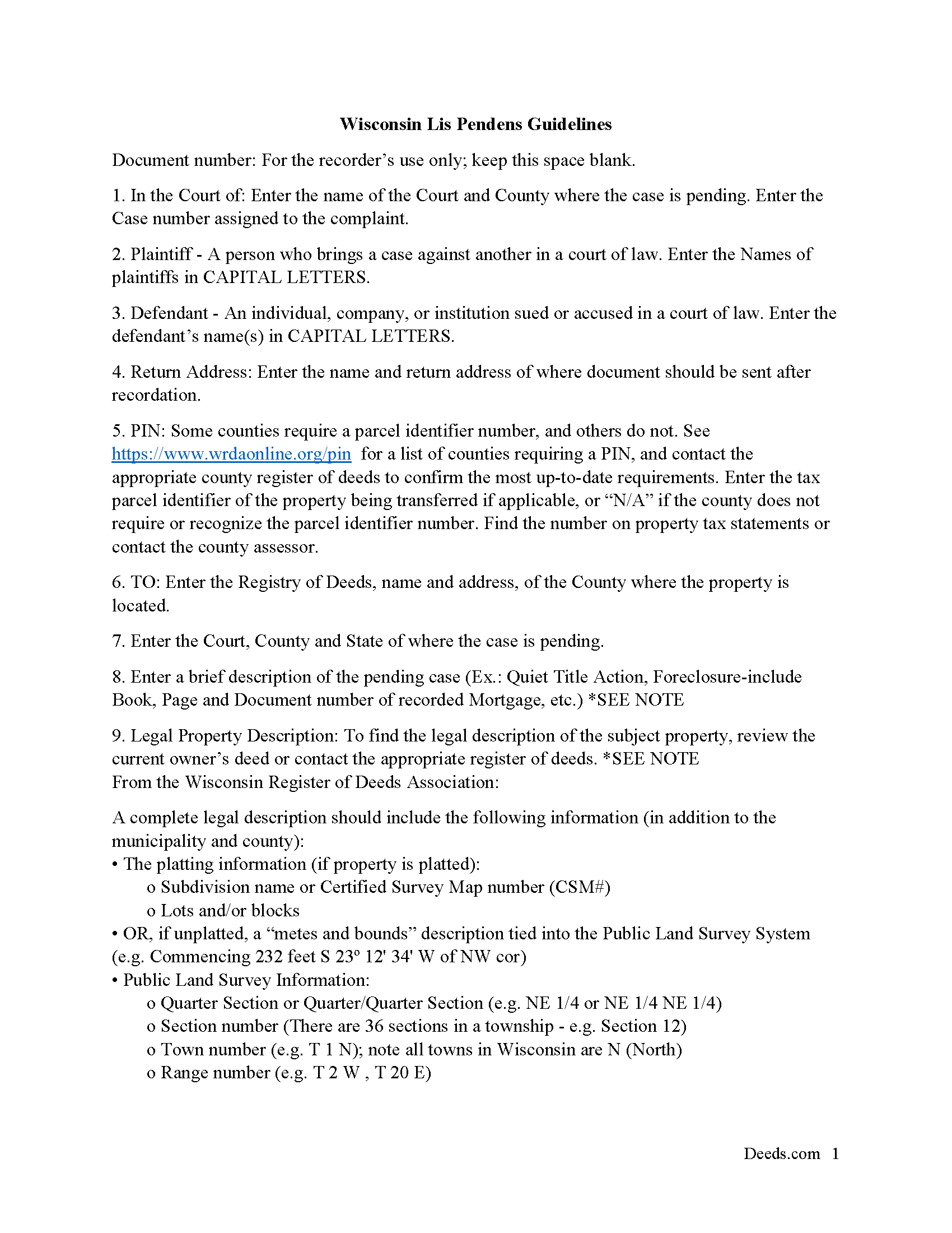 Pepin County Lis Pendens Guide
