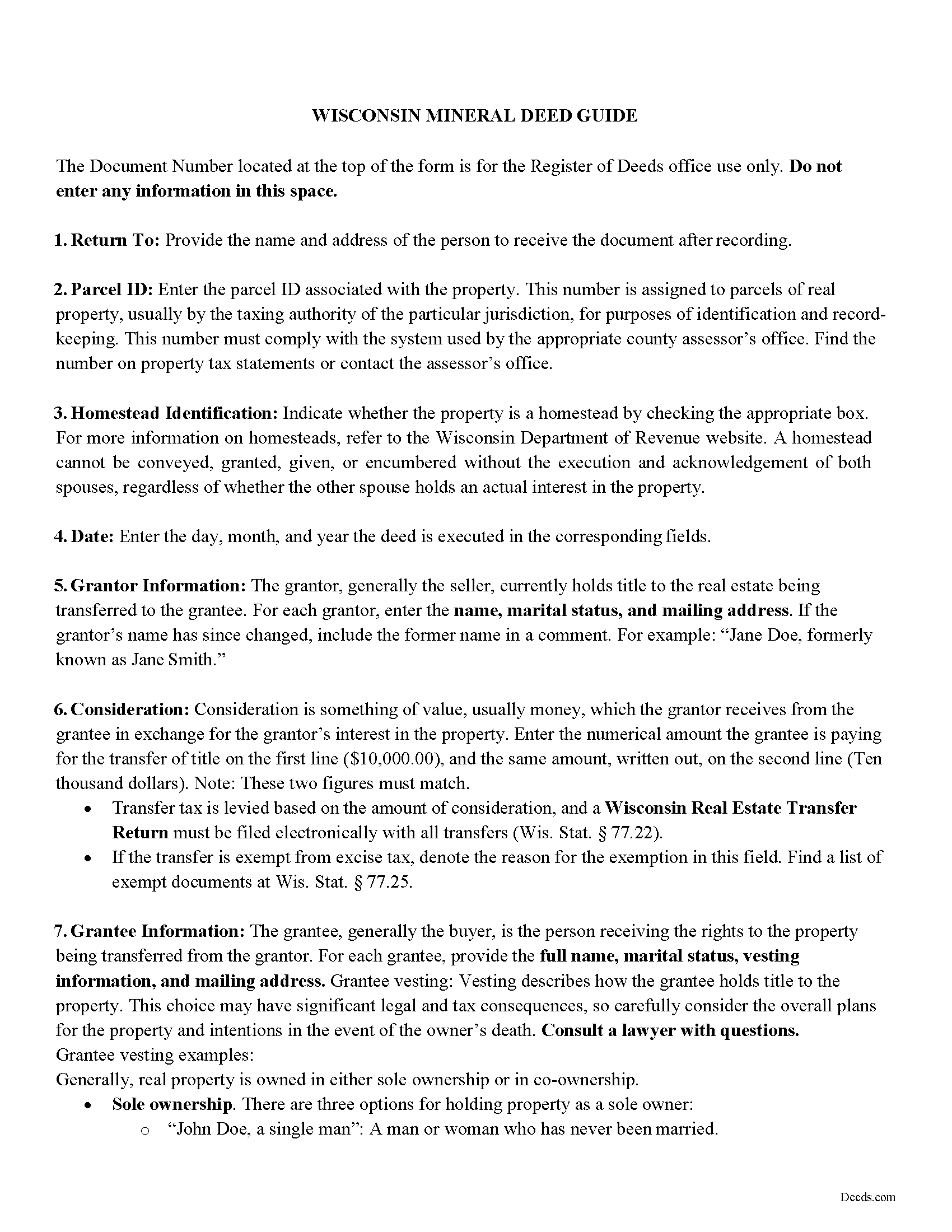 Pepin County Mineral Deed with Quitclaim Covenants Guide