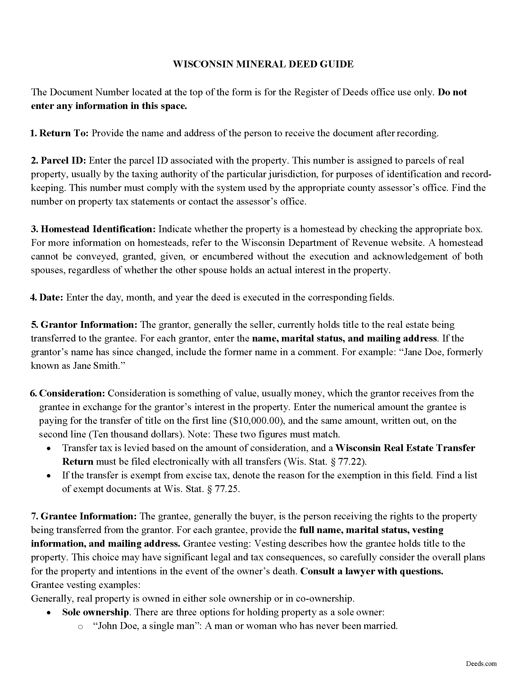 Pepin County Mineral Deed Guide