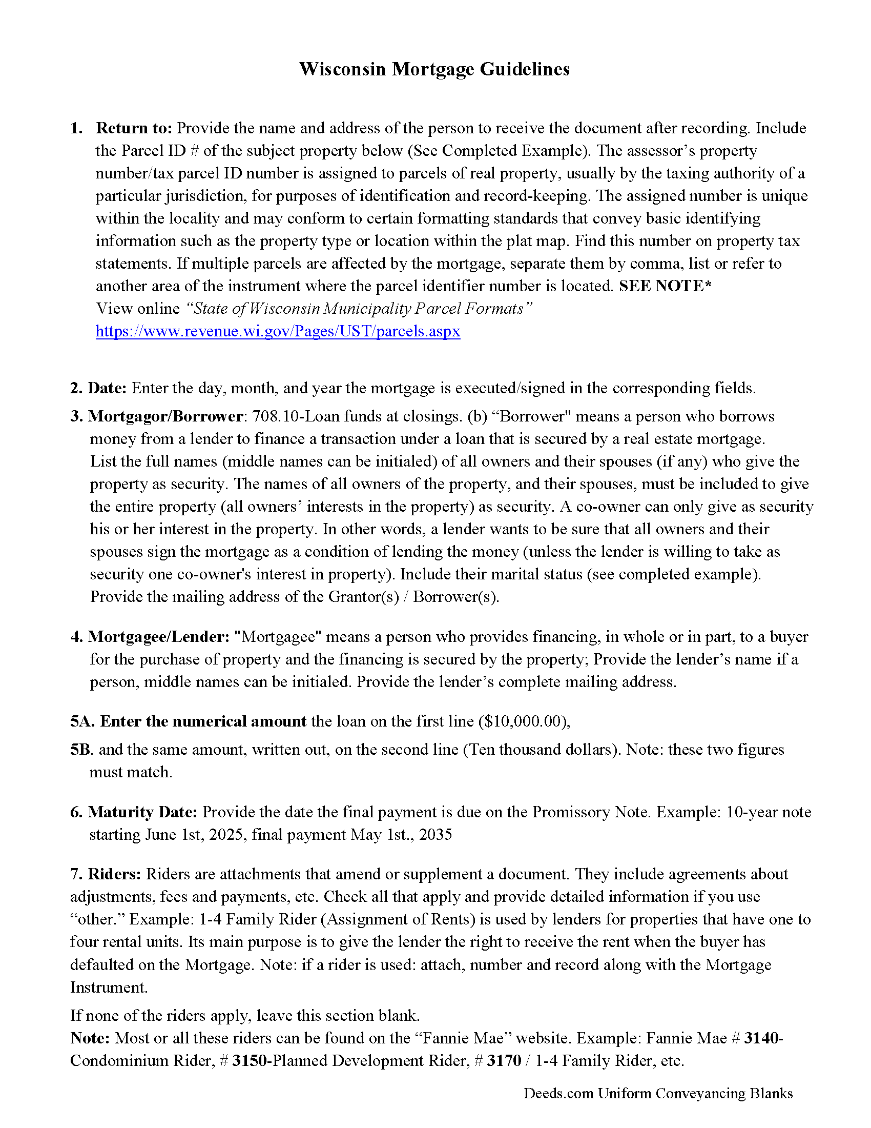 Juneau County Mortgage Guidelines