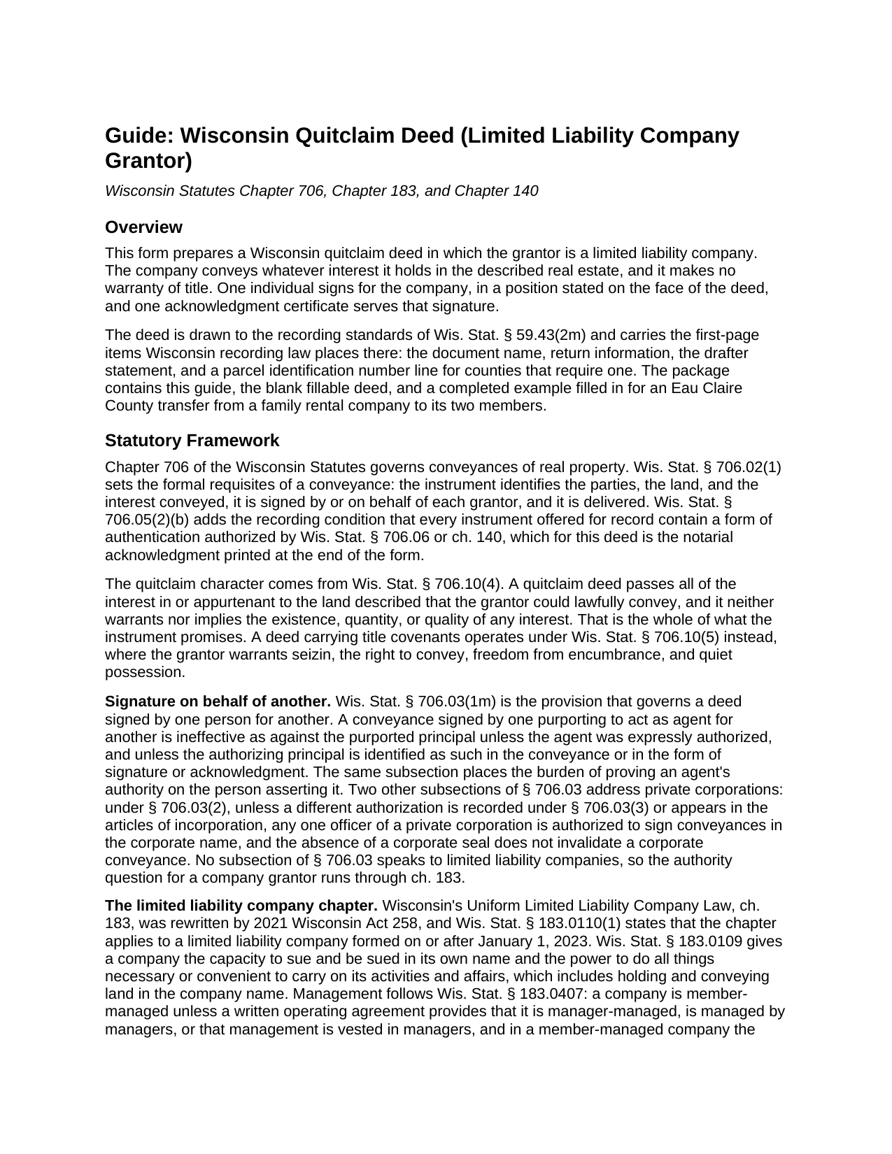 Iron County Quitclaim Deed (LLC Grantor) Guide